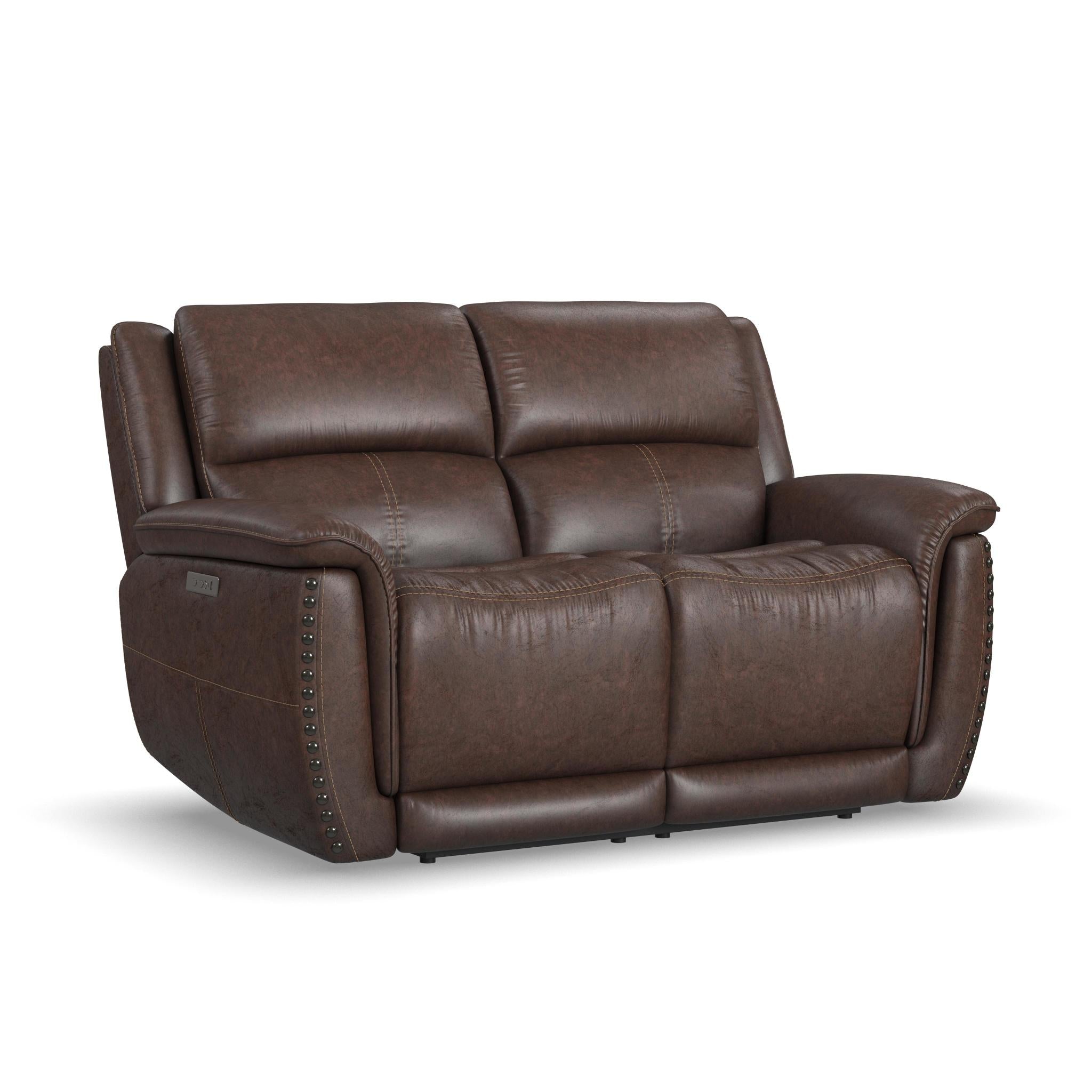 Beau Sable Fabric Power Reclining Loveseat with Power Headrests