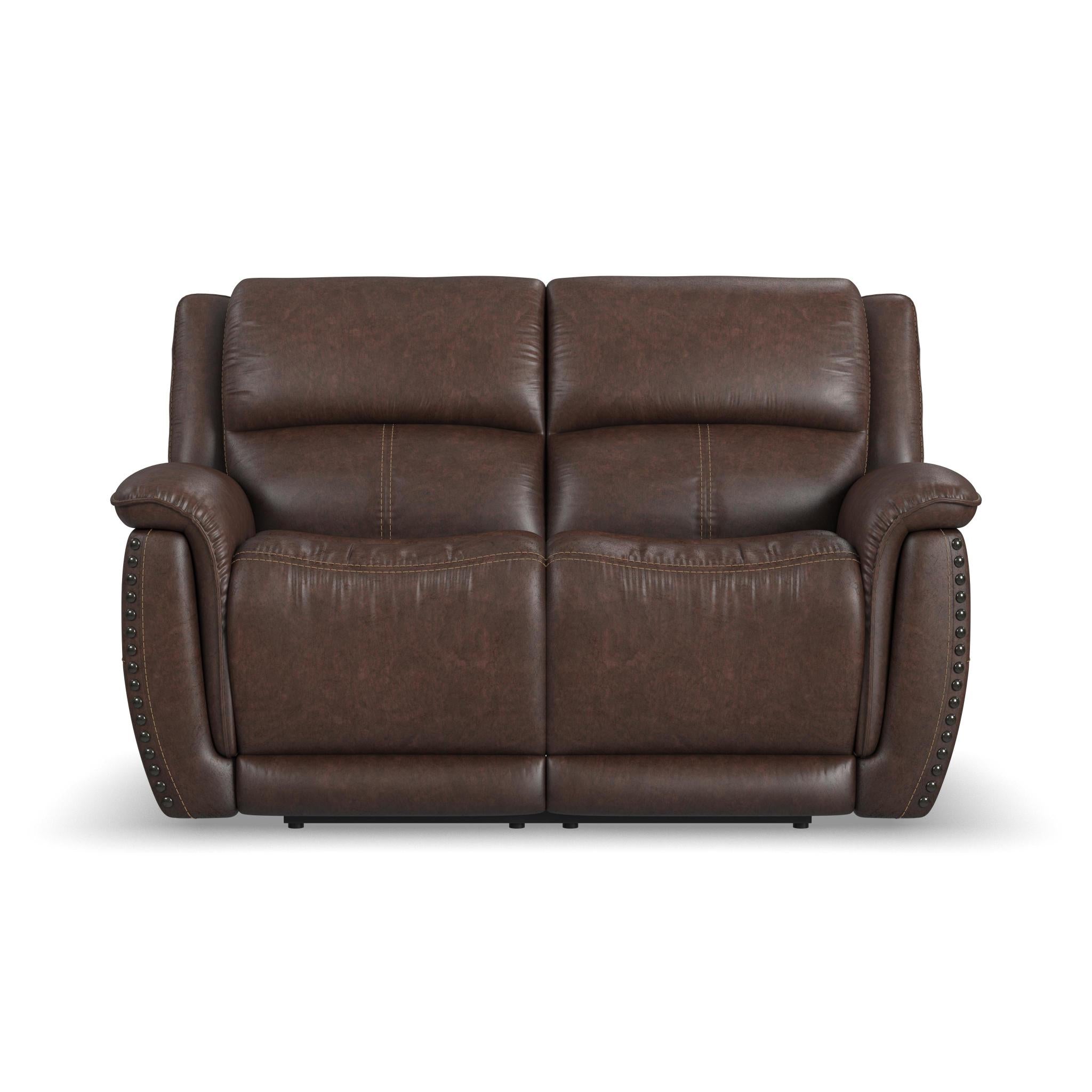 Beau Sable Fabric Power Reclining Loveseat with Power Headrests