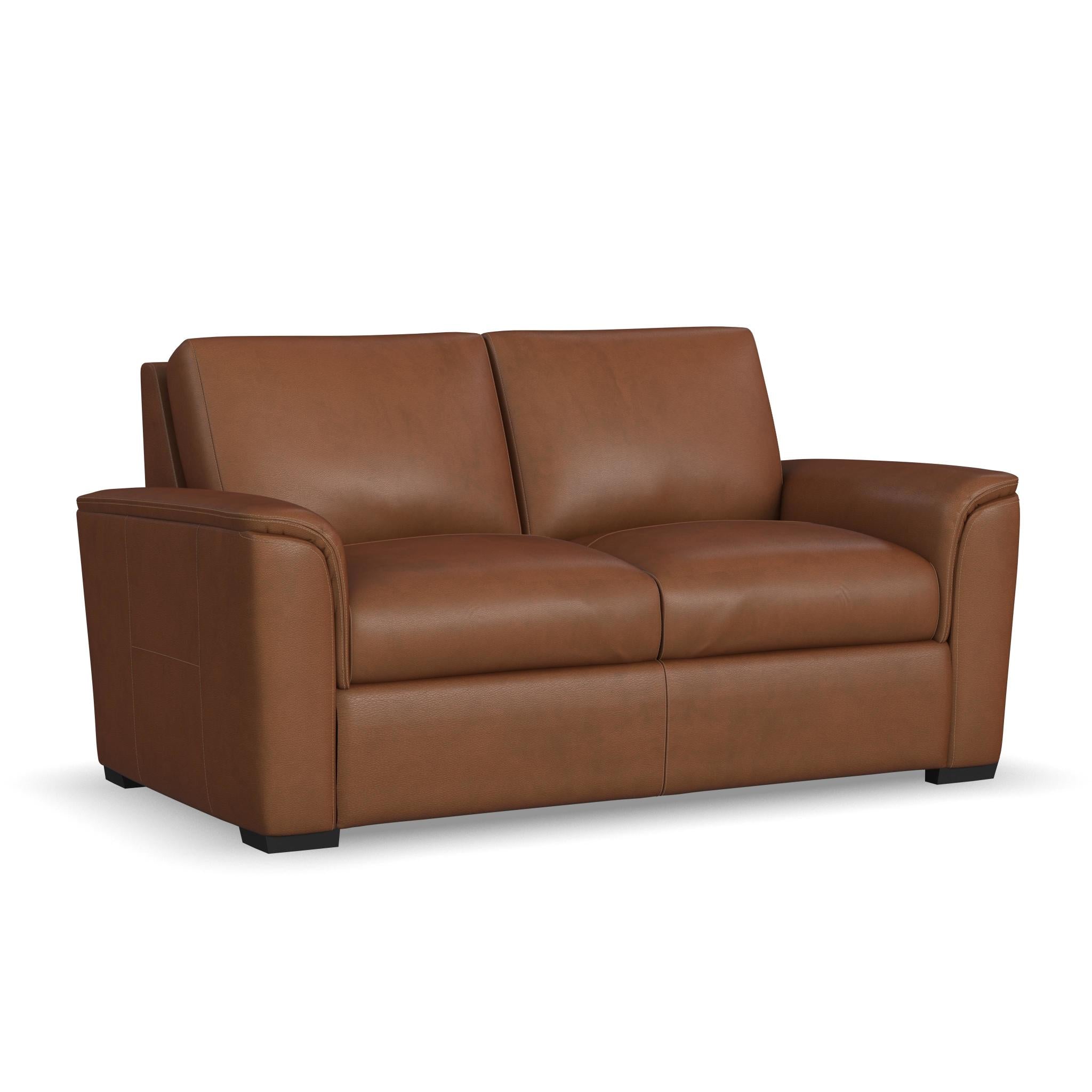 Henry Caramel Leather Loveseat