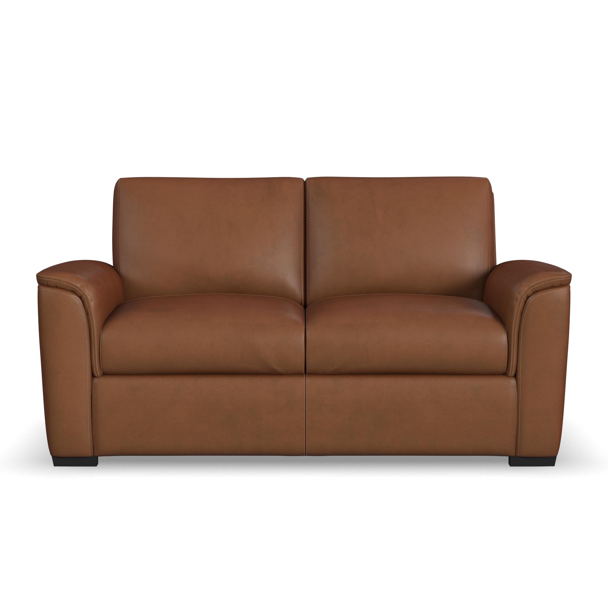 Henry Caramel Leather Loveseat