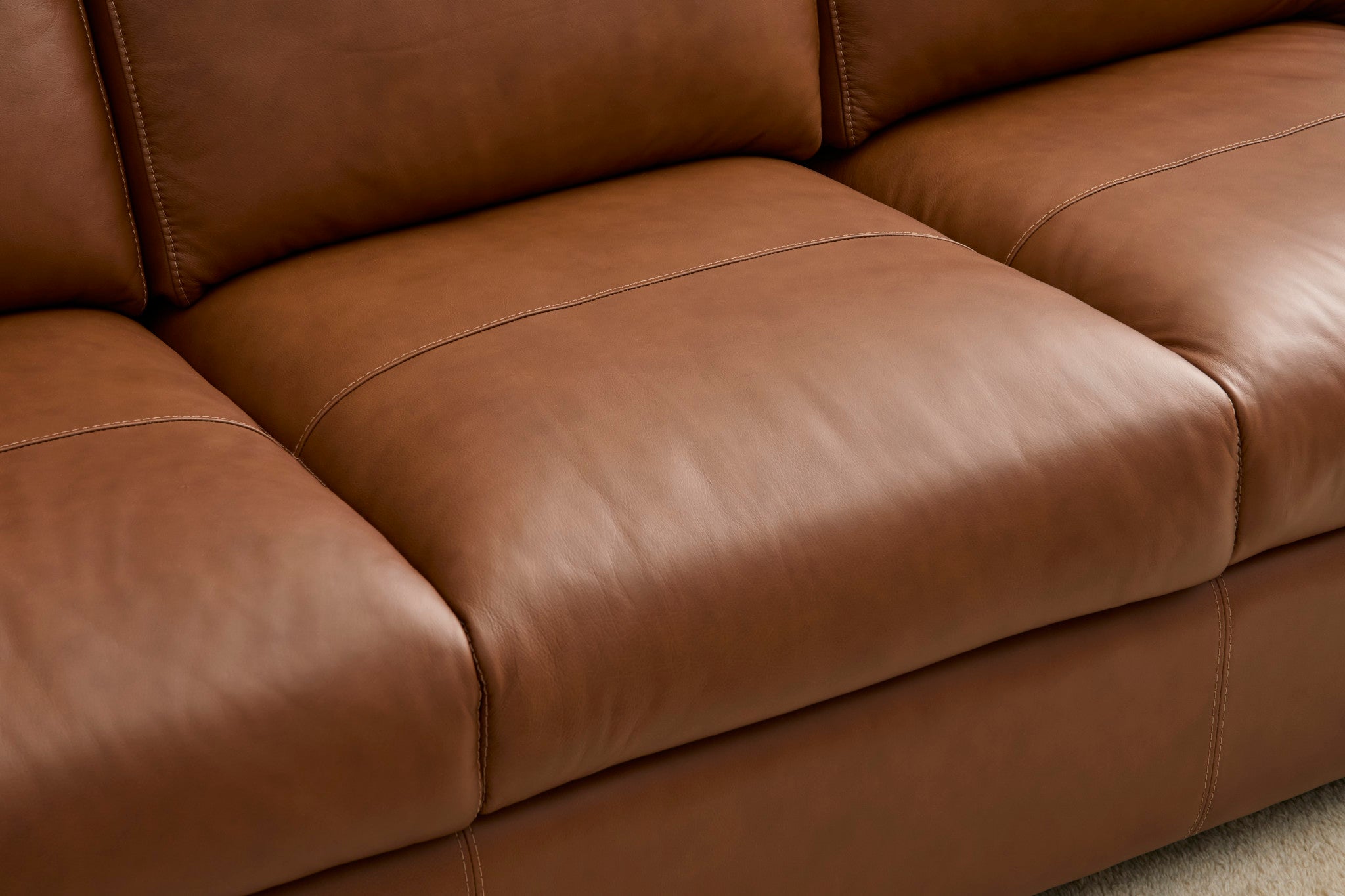 Henry Caramel Leather Sofa