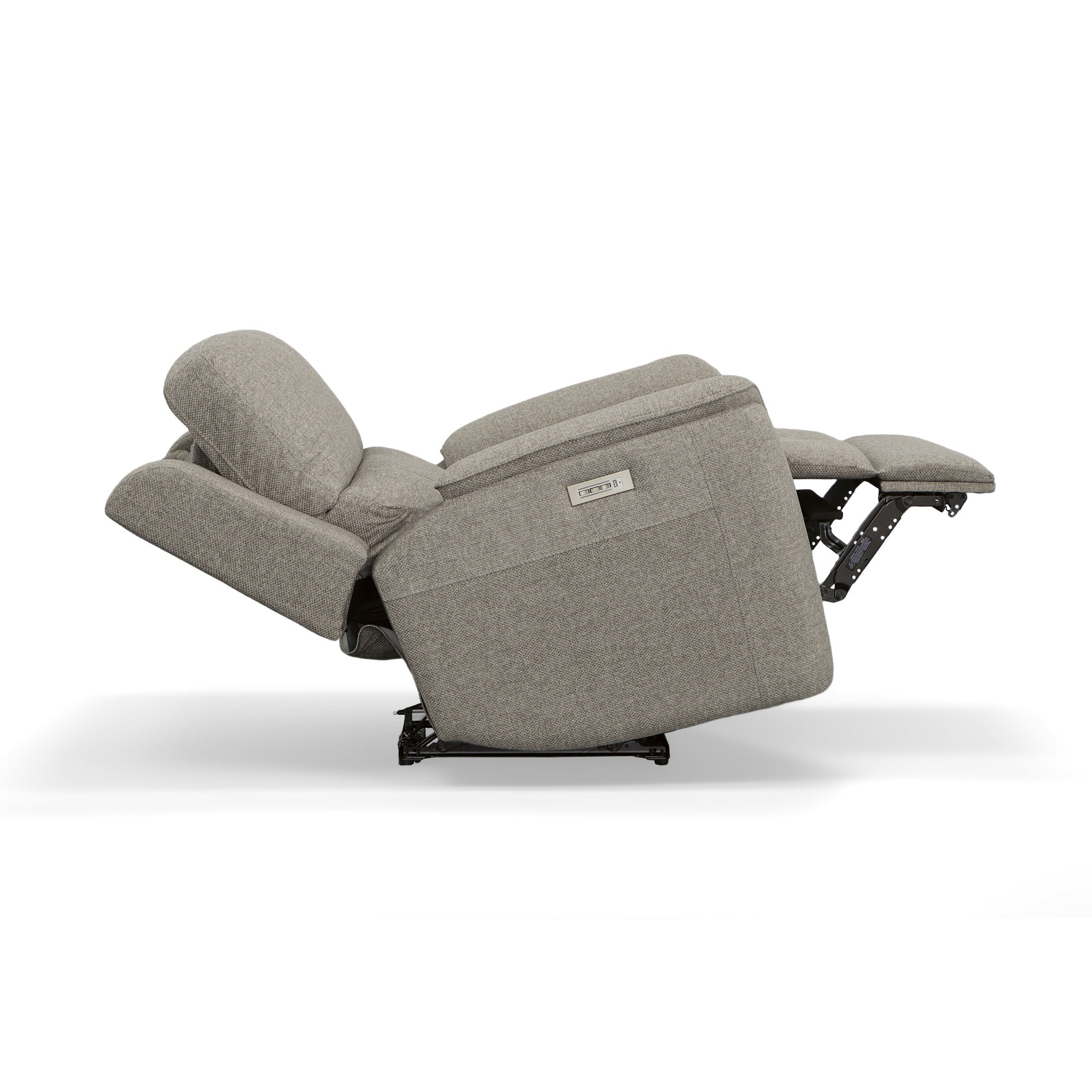 Henry Fog Fabric Power Recliner with Power Headrest & Lumbar