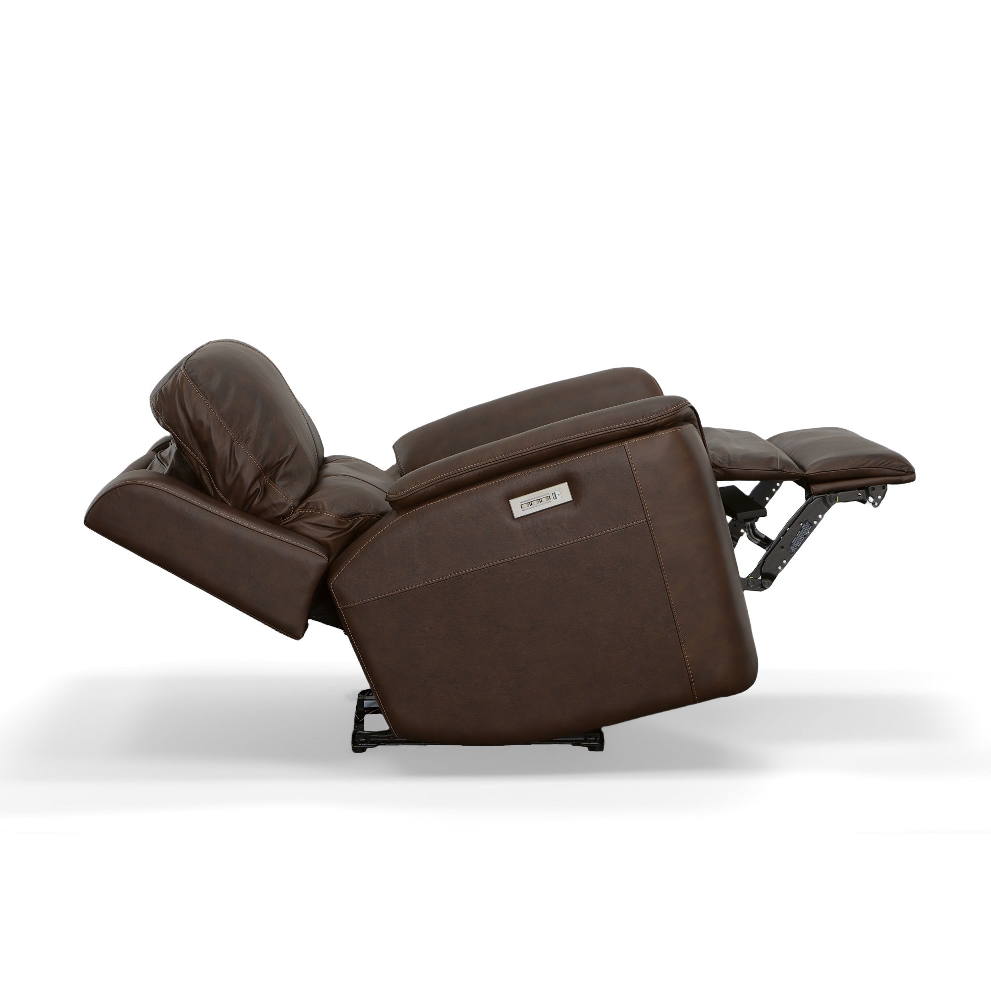 Henry Burnt Umber Leather Power Recliner with Power Headrest & Lumbar