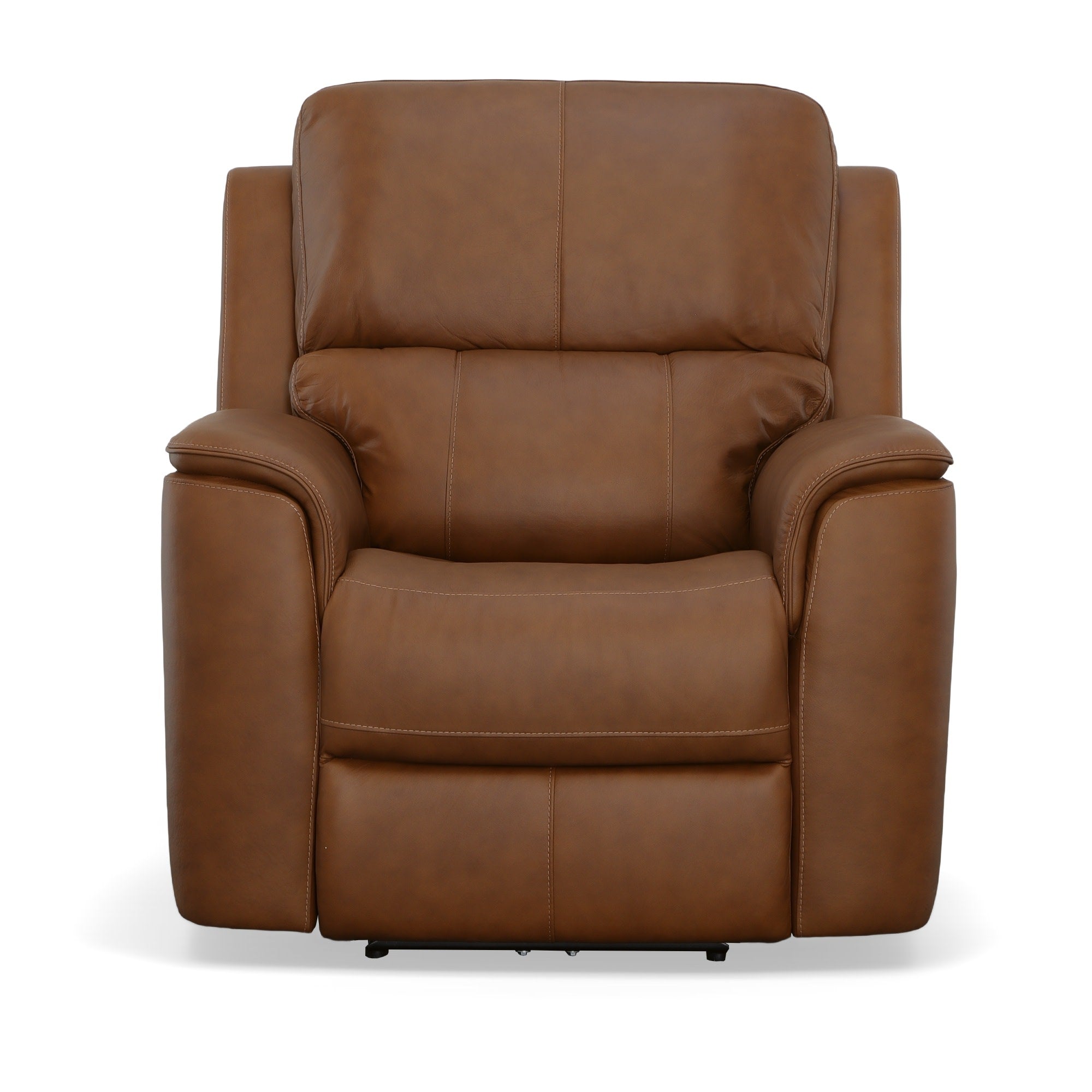 Henry Caramel Leather Power Recliner with Power Headrest & Lumbar