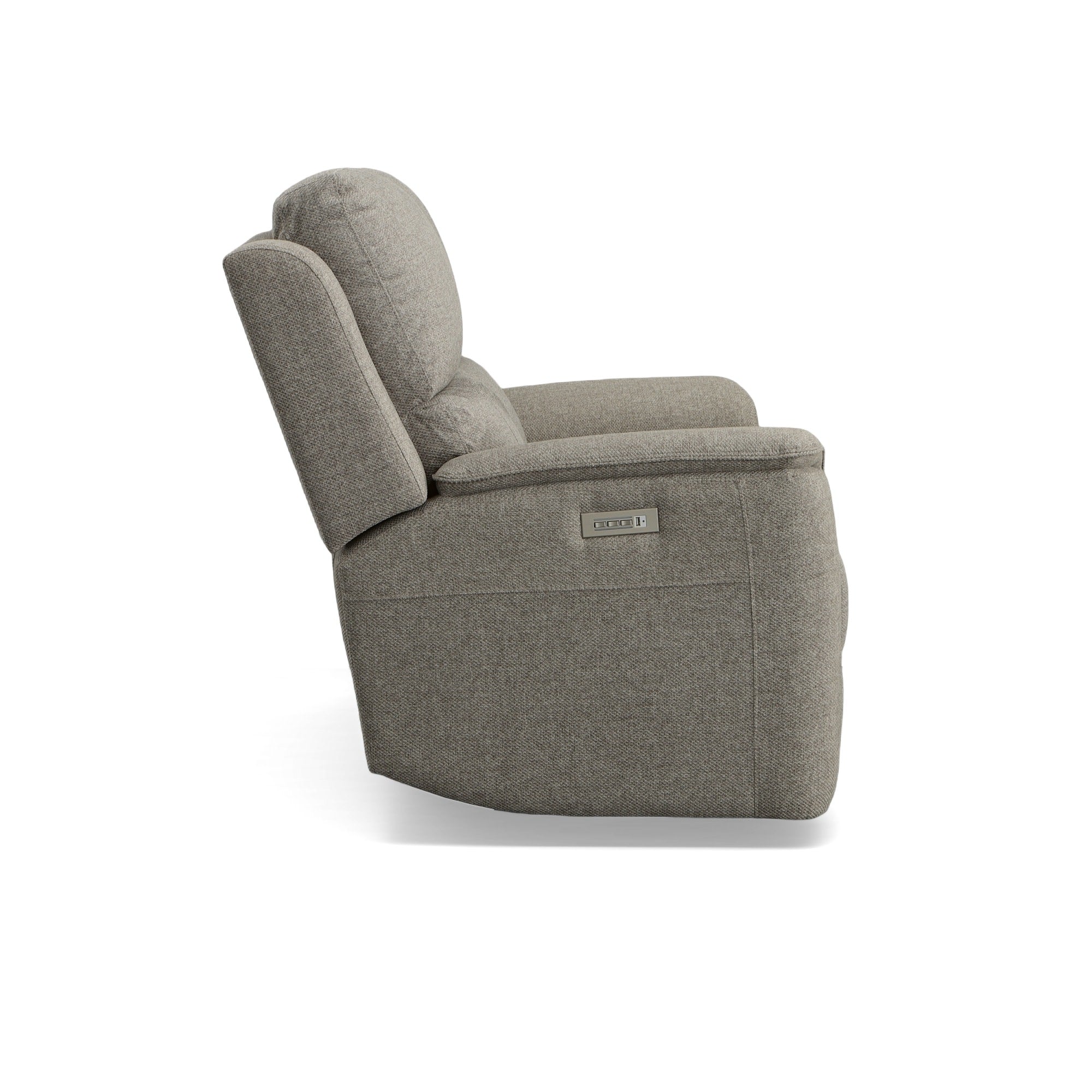 Henry Fog Fabric Power Reclining Loveseat with Power Headrests & Lumbar