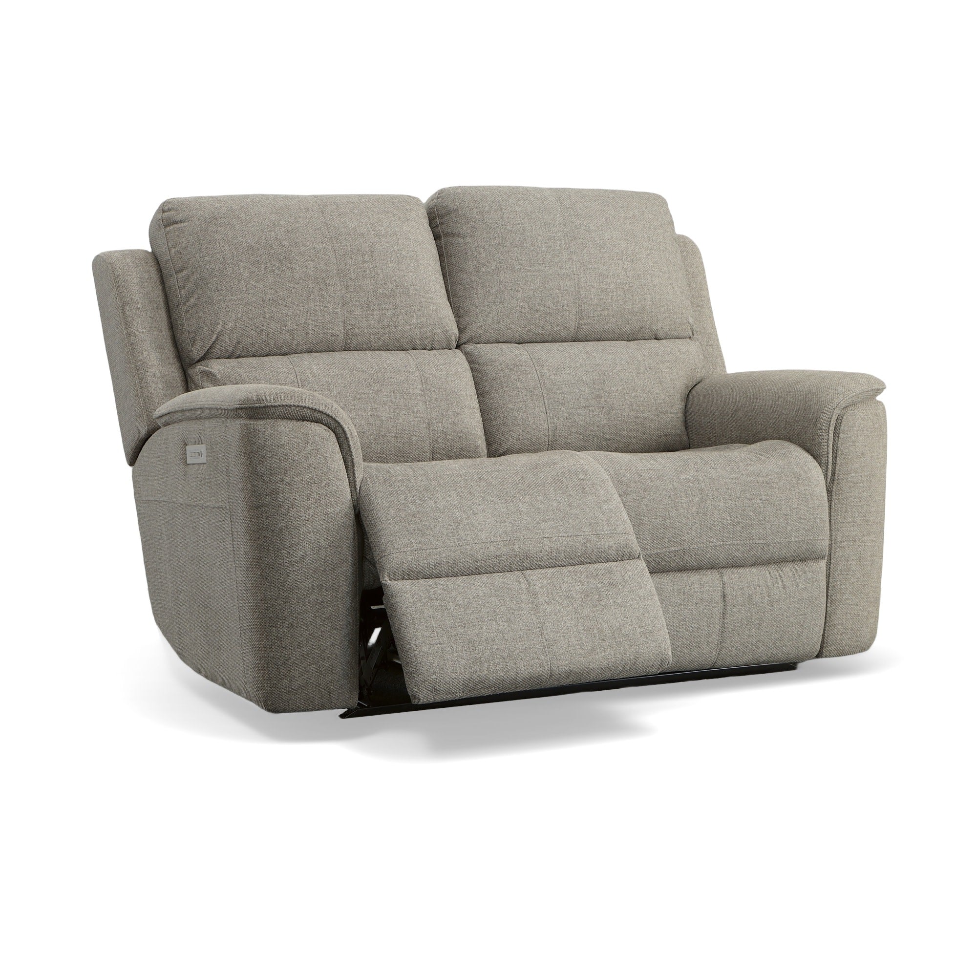 Henry Fog Fabric Power Reclining Loveseat with Power Headrests & Lumbar