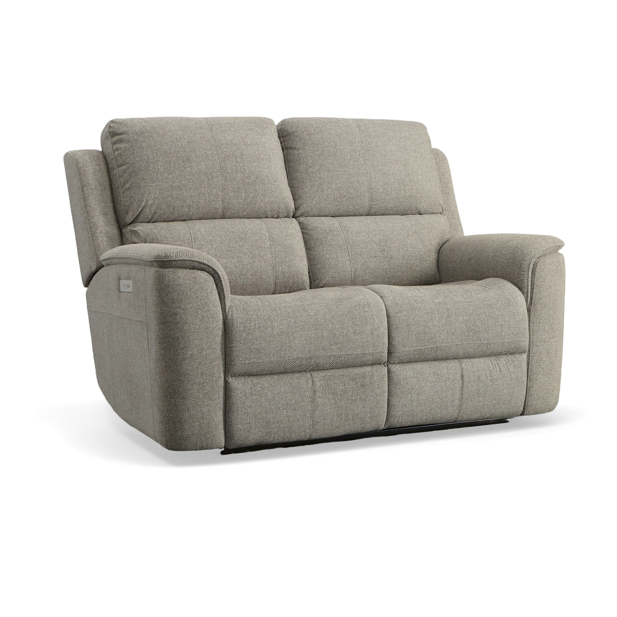 Henry Fog Fabric Power Reclining Loveseat with Power Headrests & Lumbar