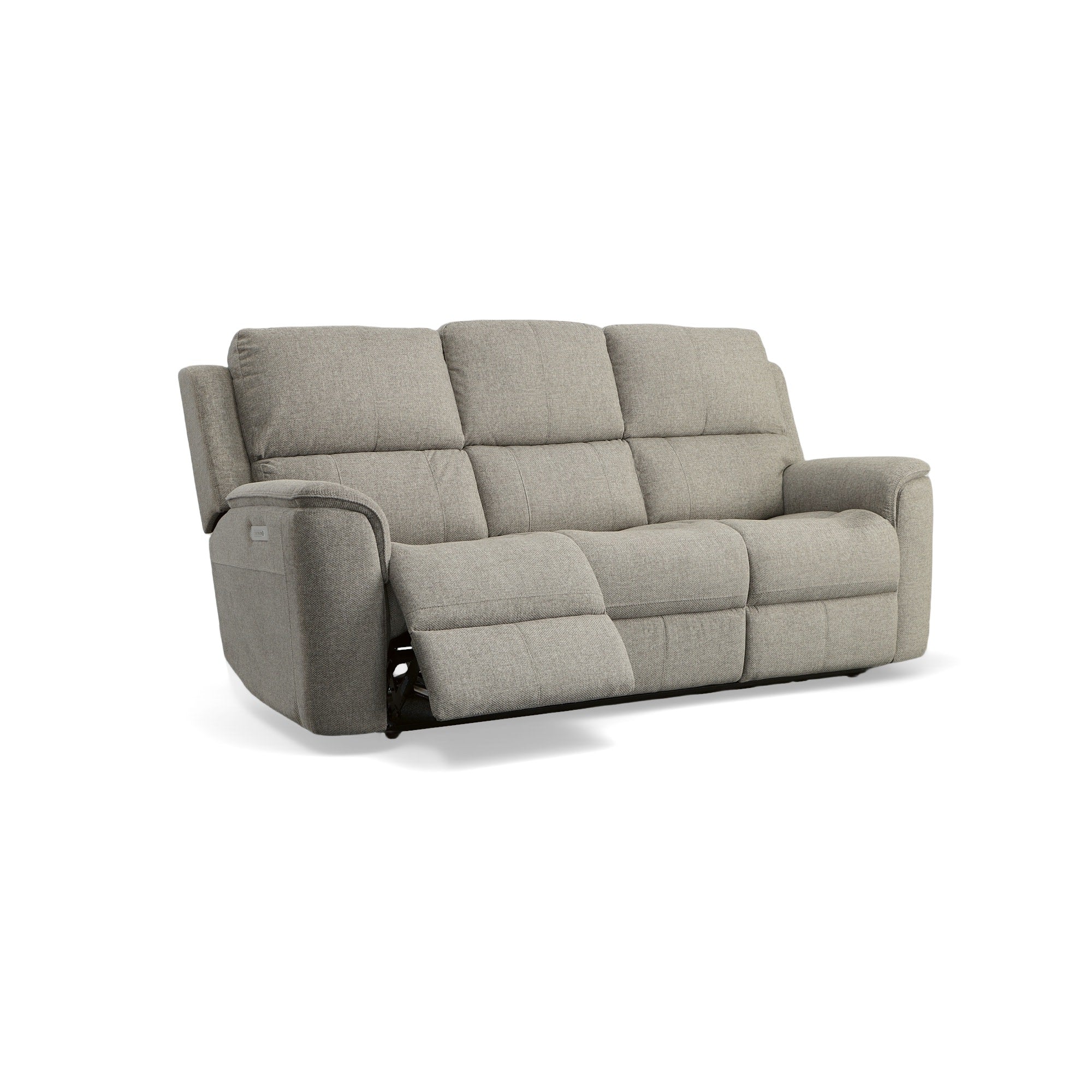 Henry Fog Fabric Power Reclining Sofa with Power Headrests & Lumbar