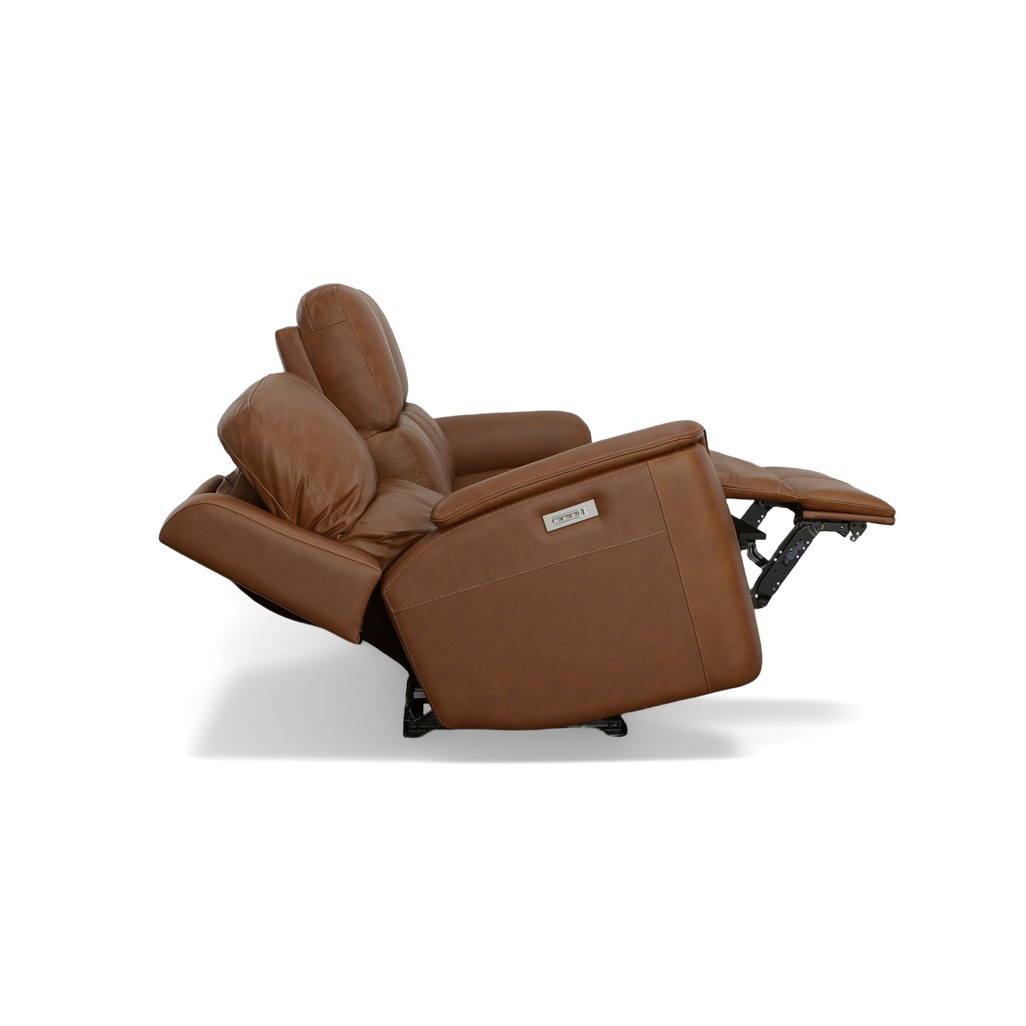 Henry Caramel Leather Power Reclining Sofa with Power Headrests & Lumbar