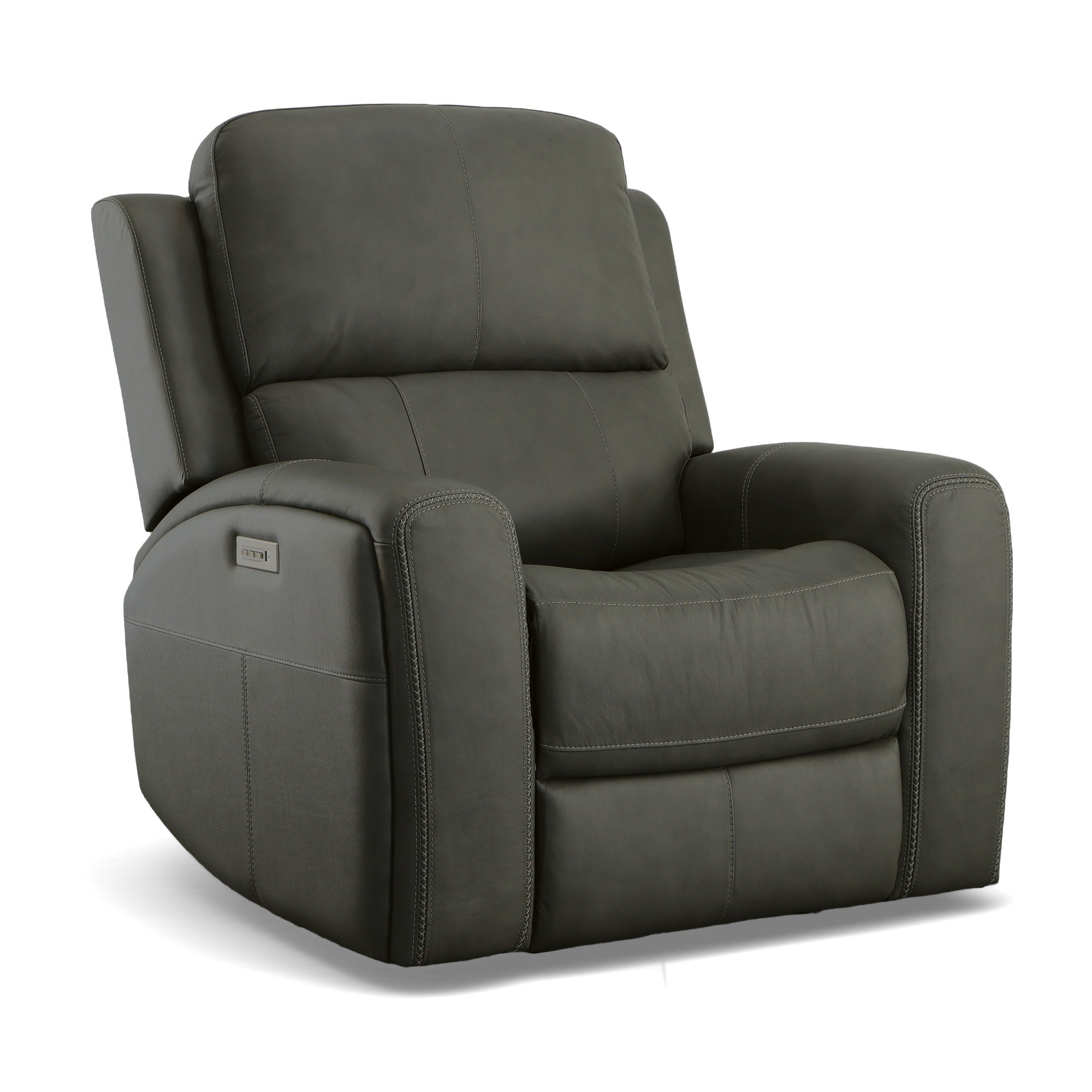 Linden Leather Power Recliner with Power Headrest & Lumbar