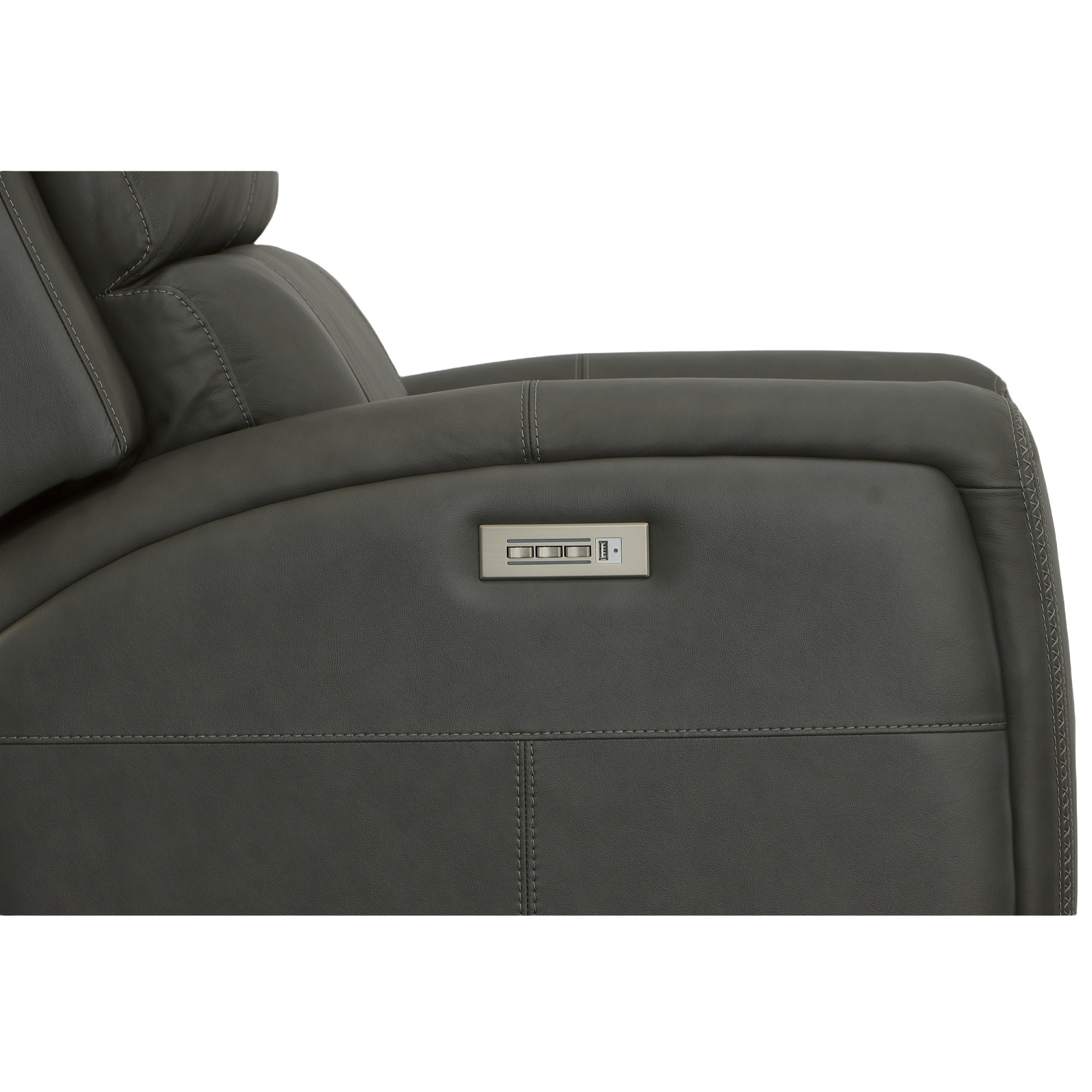 Linden Leather Power Recliner with Power Headrest & Lumbar