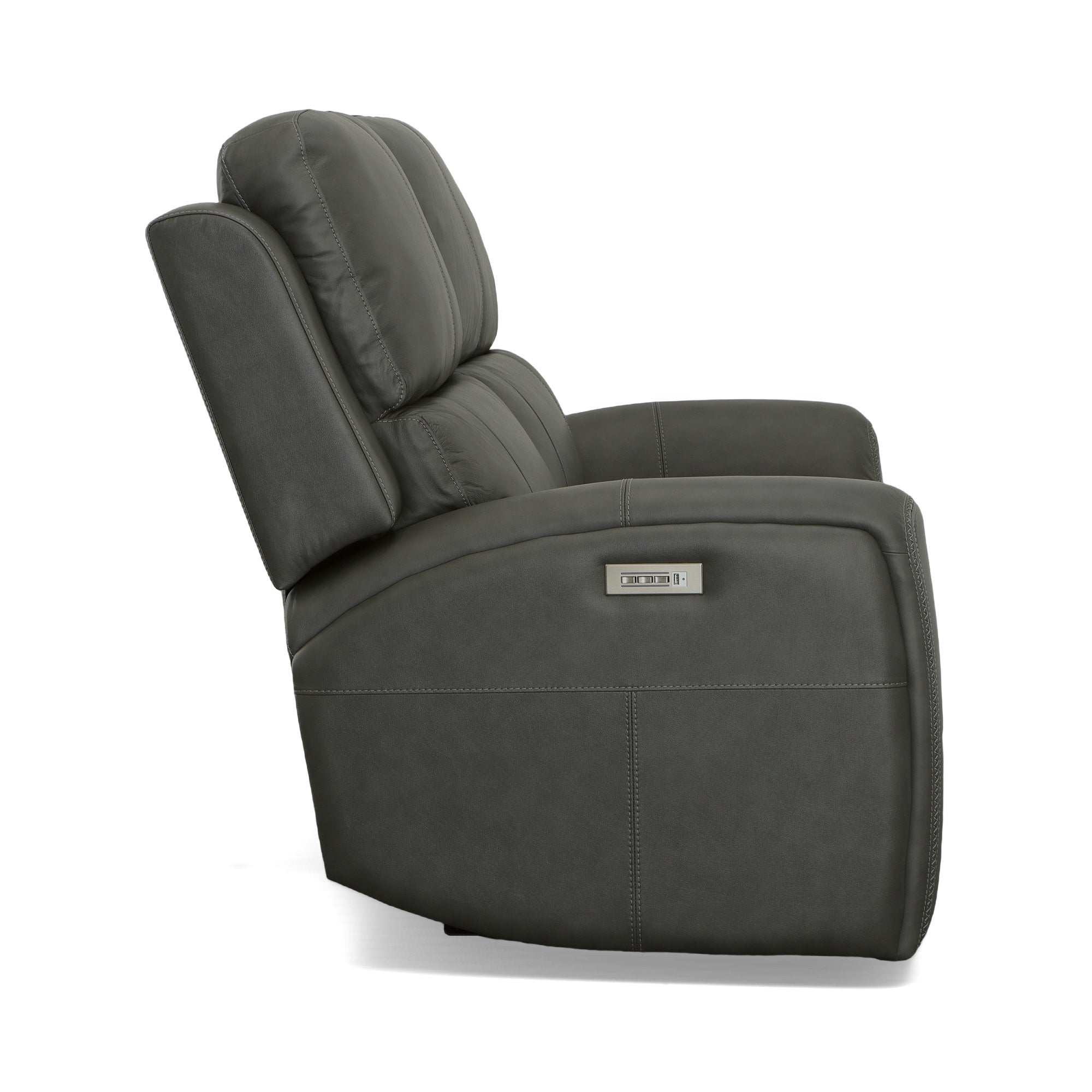 Linden Leather Power Reclining Loveseat with Power Headrests & Lumbar