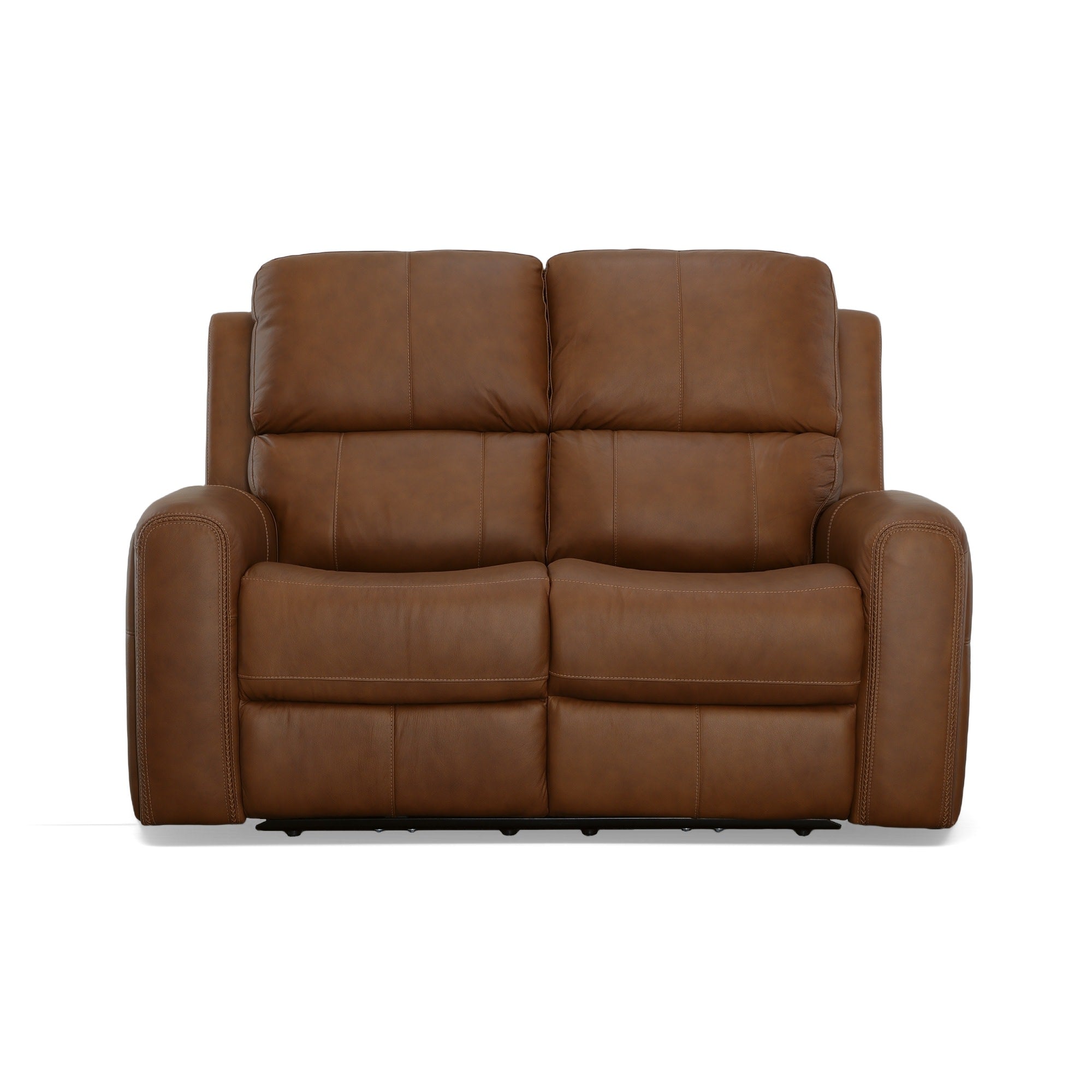 Linden Leather Power Reclining Loveseat with Power Headrests & Lumbar