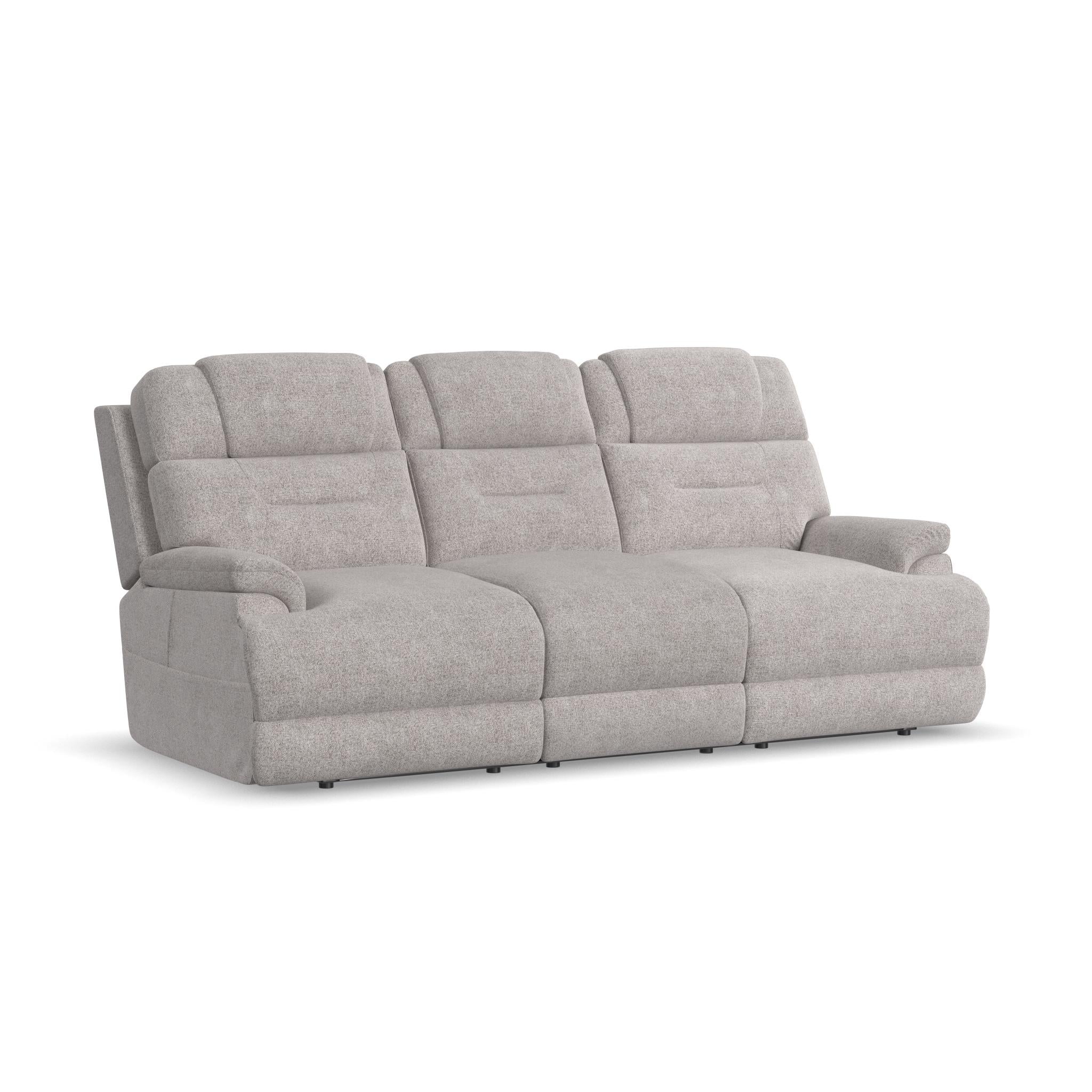 Zofa Dove Fabric Power Sleep Sofa with Power Headrests & Lumbar