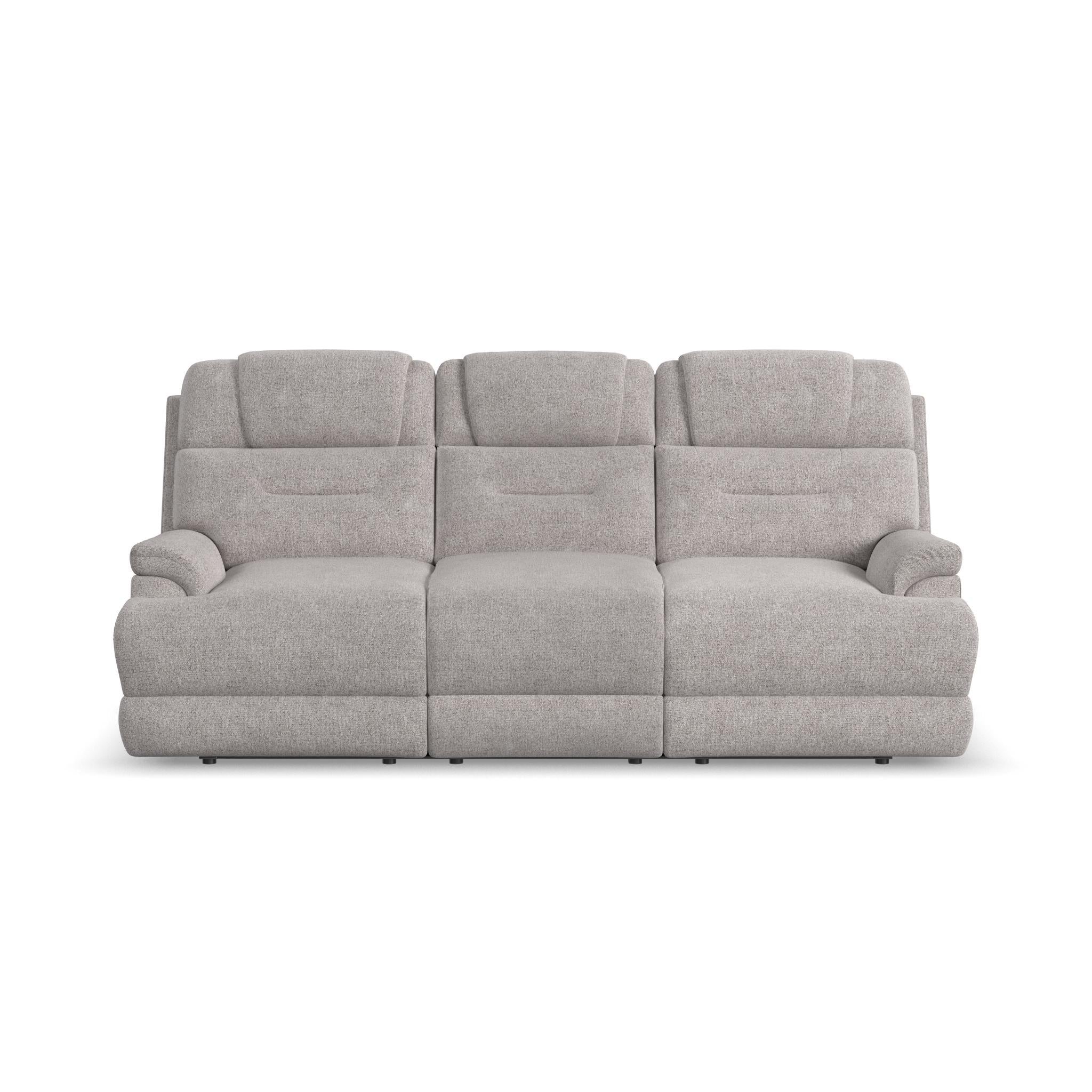 Zofa Dove Fabric Power Sleep Sofa with Power Headrests & Lumbar