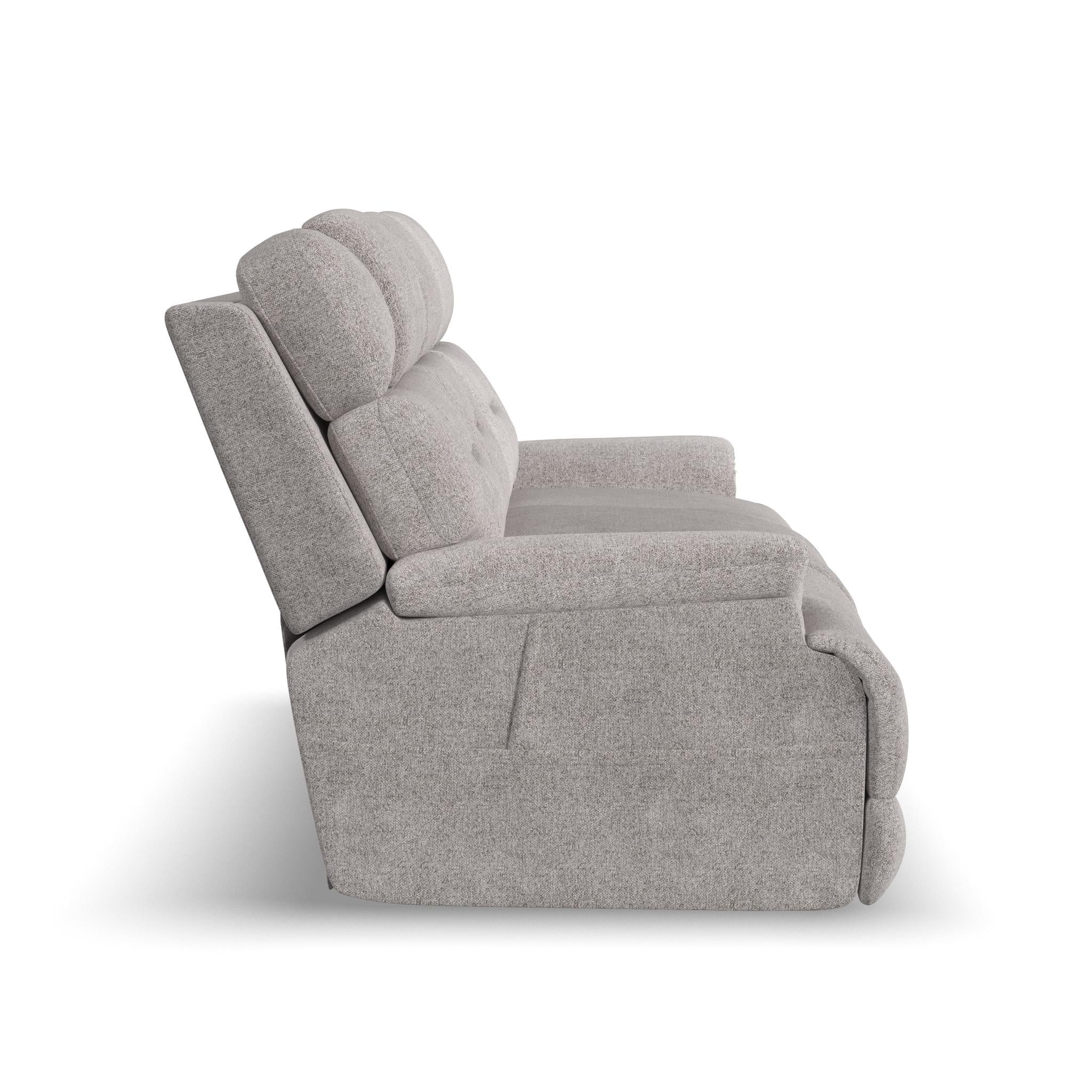 Zofa Dove Fabric Power Sleep Sofa with Power Headrests & Lumbar