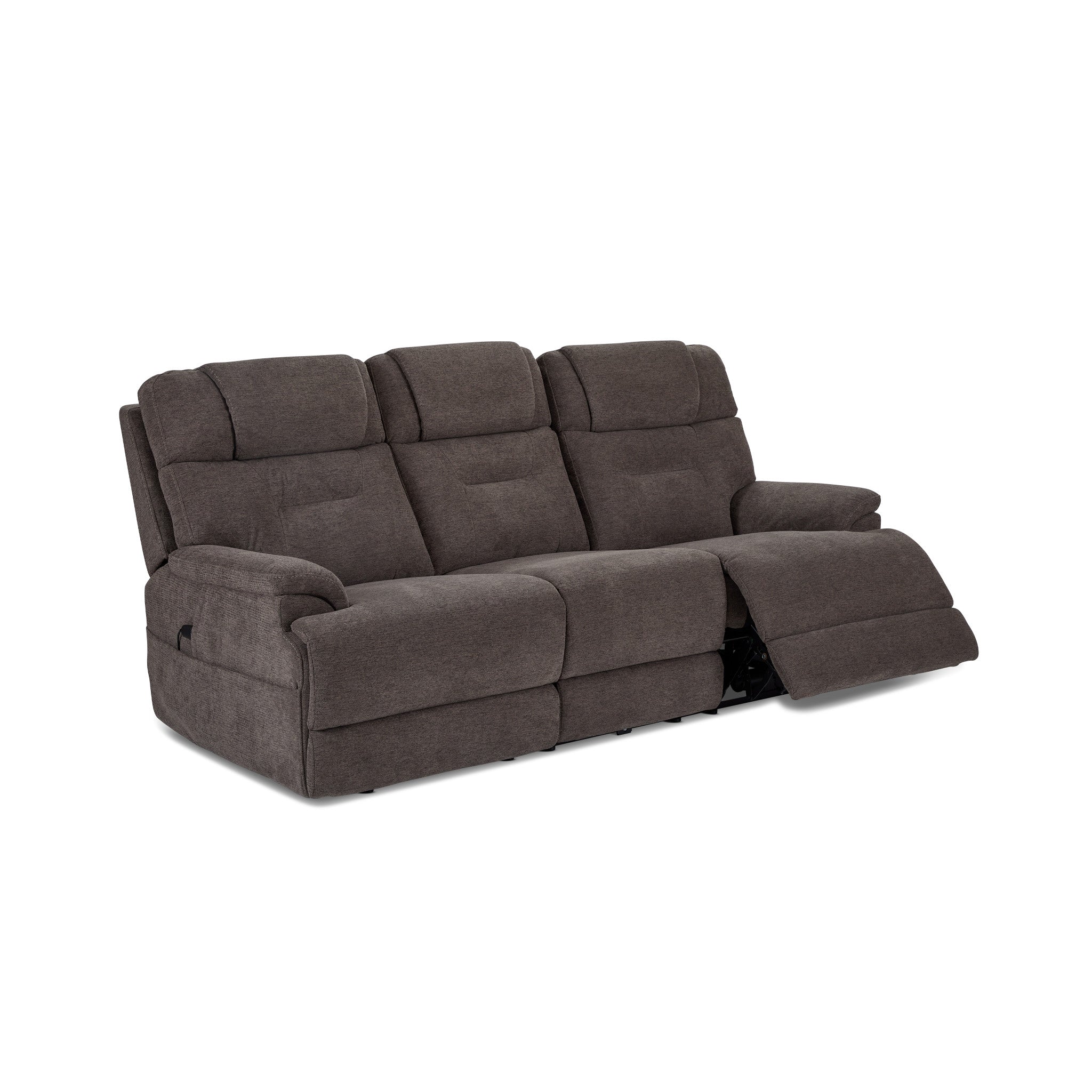 Zofa Umber Fabric Power Sleep Sofa with Power Headrests & Lumbar