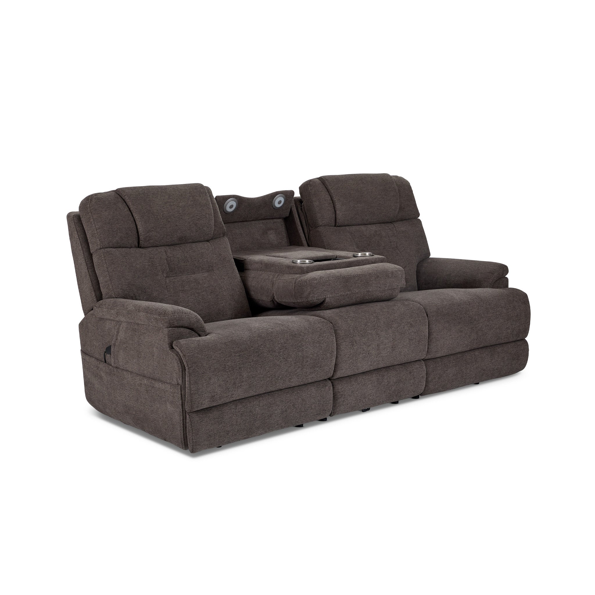 Zofa Umber Fabric Power Sleep Sofa with Power Headrests & Lumbar