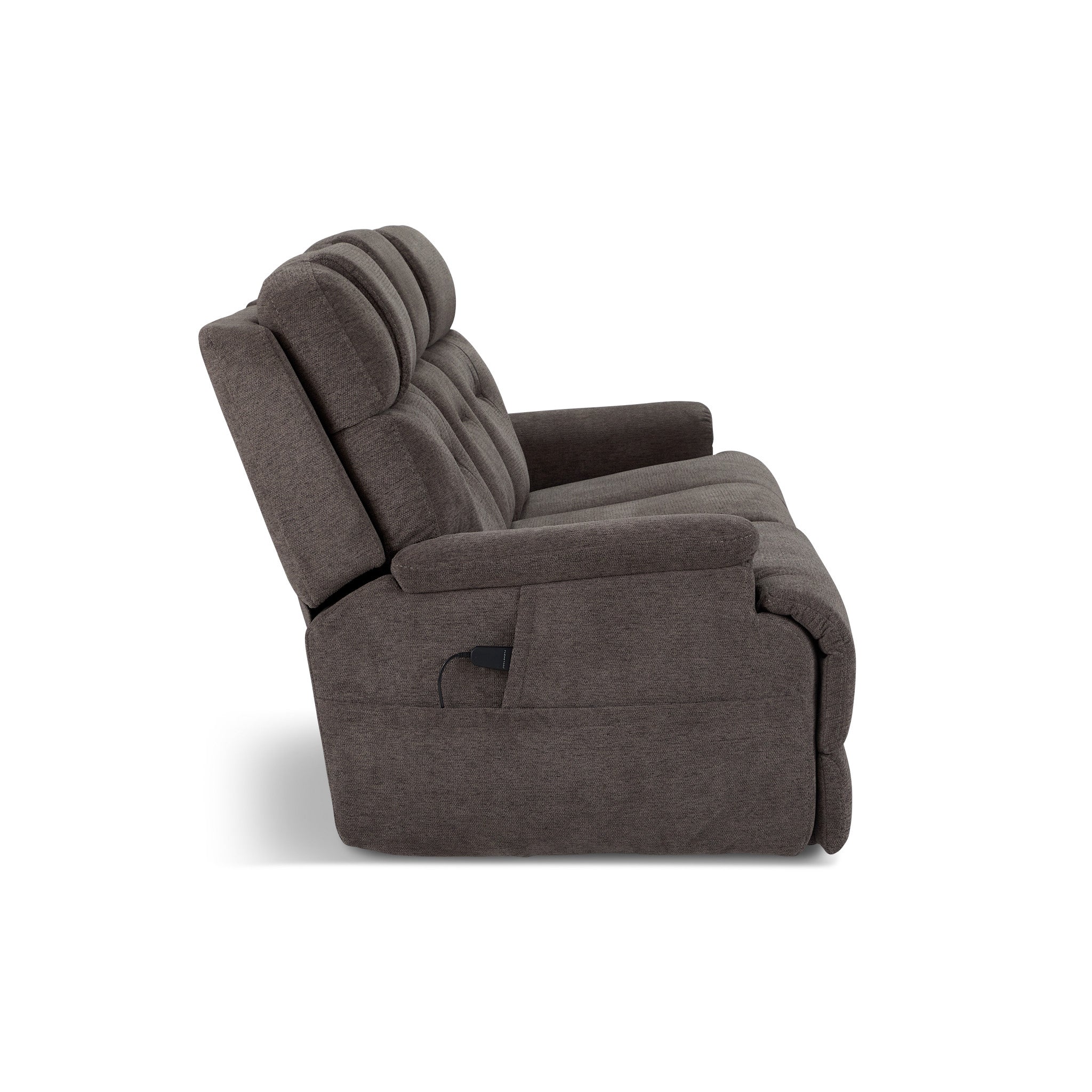 Zofa Umber Fabric Power Sleep Sofa with Power Headrests & Lumbar