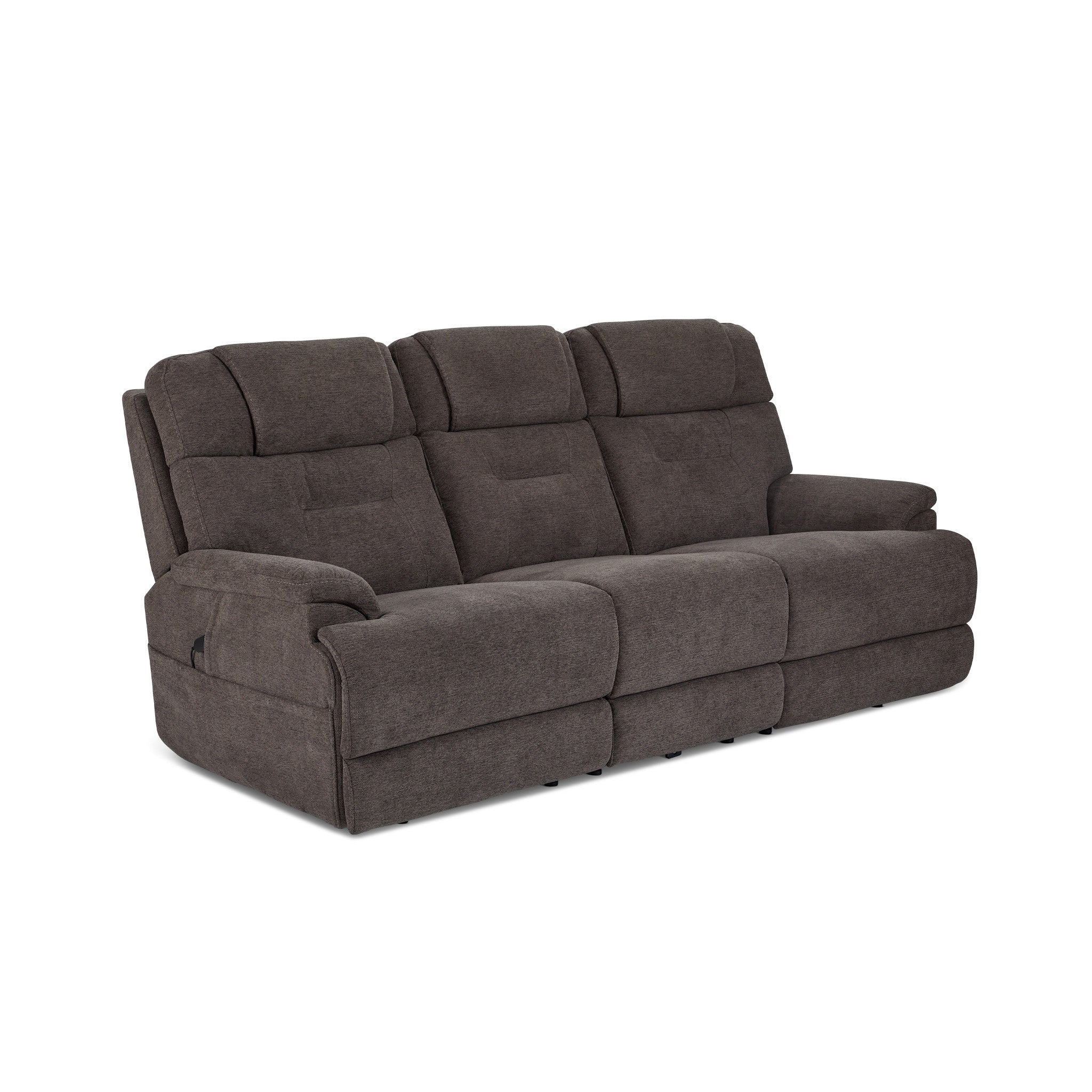 Zofa Umber Fabric Power Sleep Sofa with Power Headrests & Lumbar