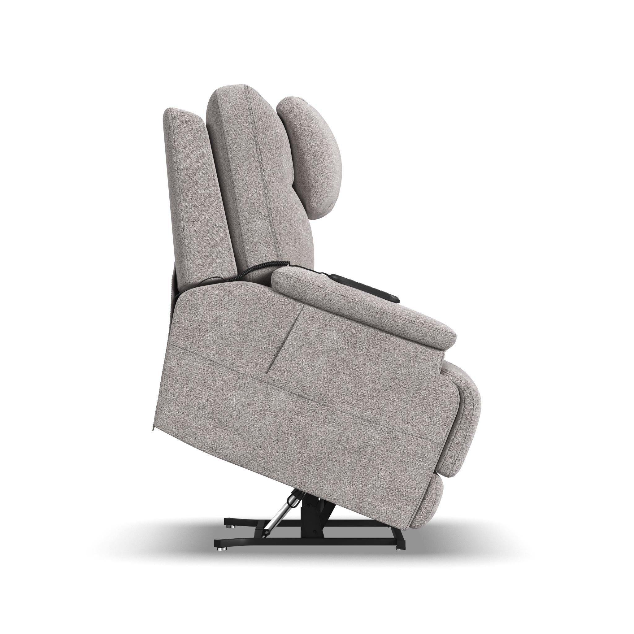 Zecliner Model 2 Petite Dove Fabric Power Lift Recliner with Power Headrest & Lumbar