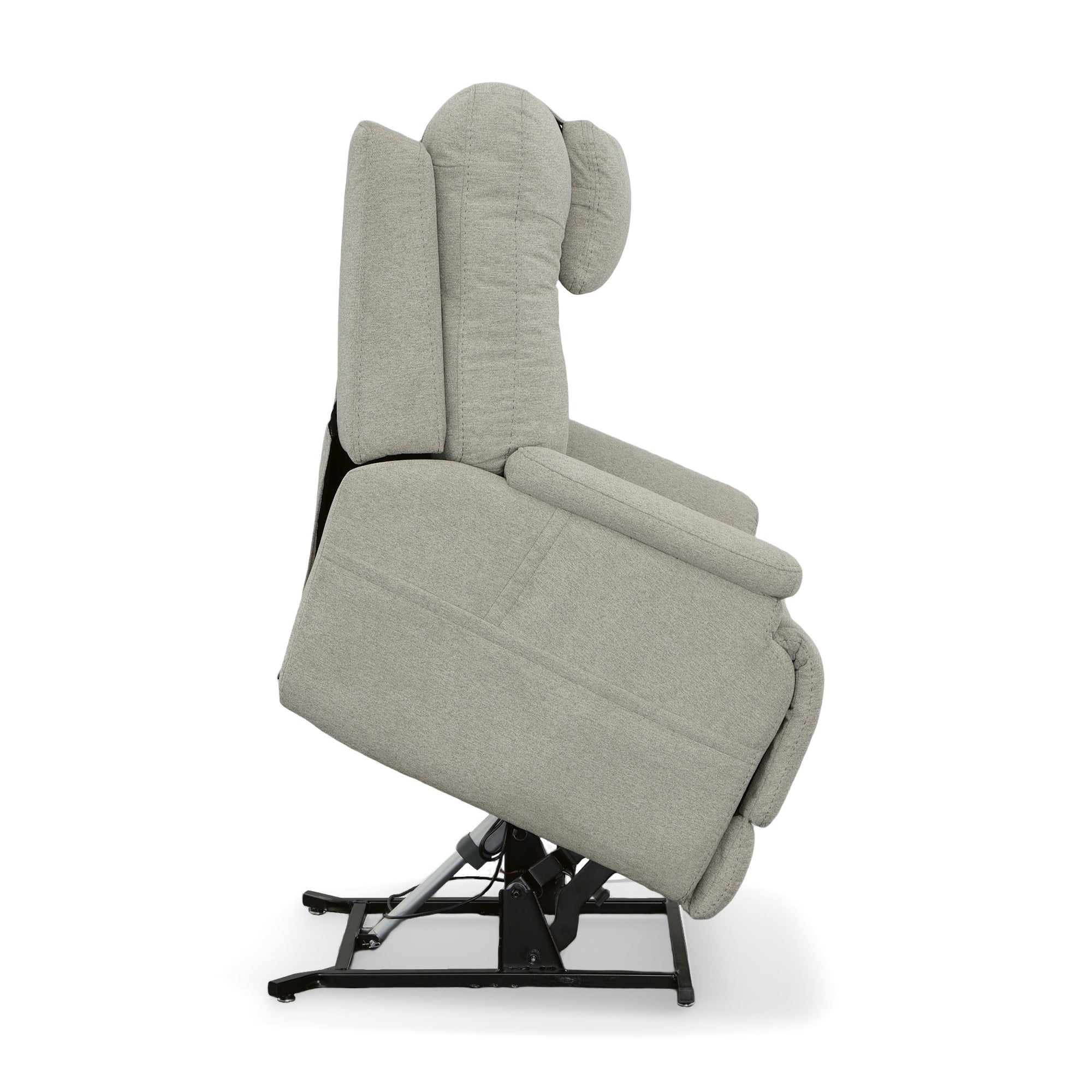 Zecliner Model 2+ Dove Fabric Power Lift Recliner with Power Headrest, Lumbar, Heat & Massage