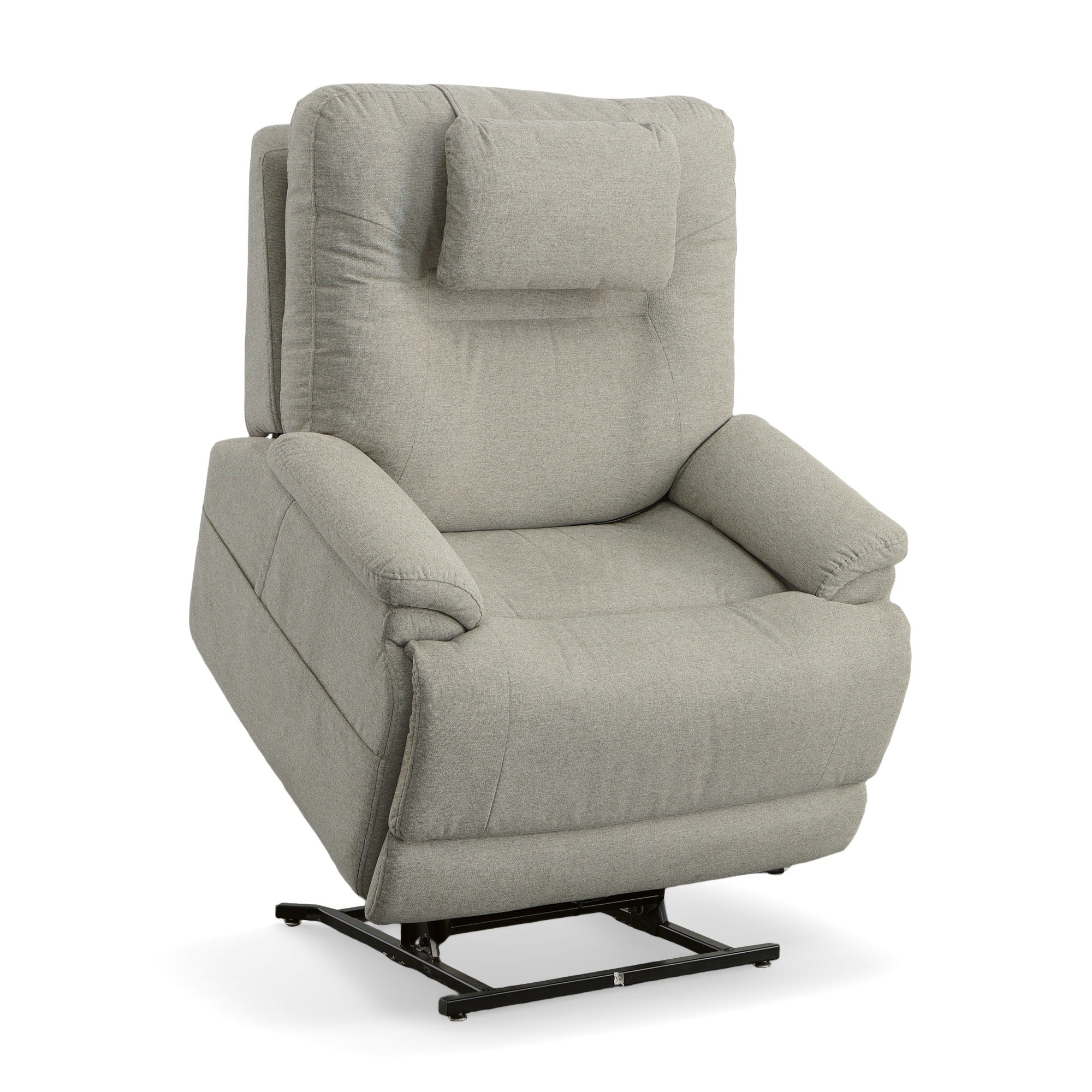 Zecliner Model 2+ Dove Fabric Power Lift Recliner with Power Headrest, Lumbar, Heat & Massage