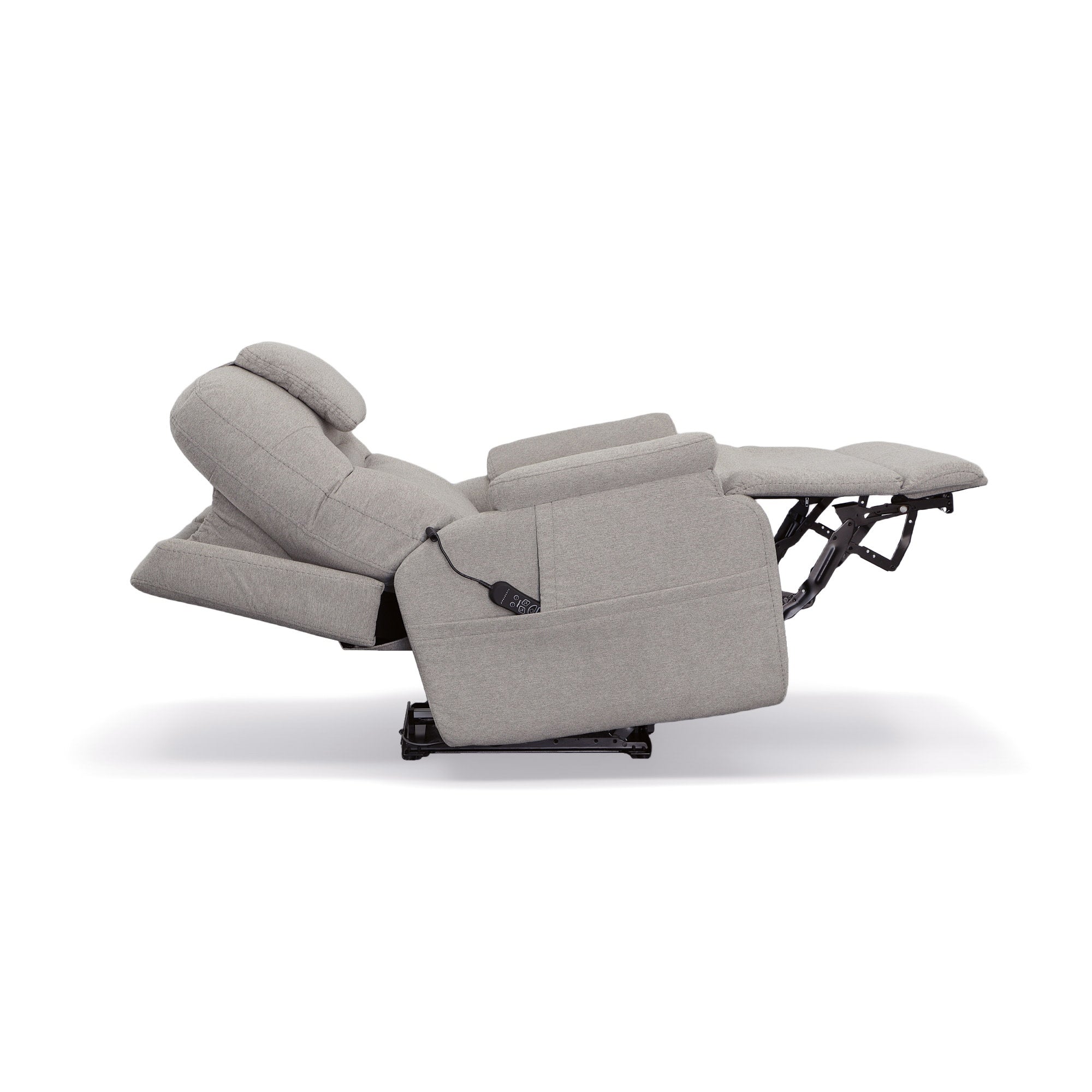 Zecliner Model 2+ Dove Fabric Power Lift Recliner with Power Headrest, Lumbar, Heat & Massage