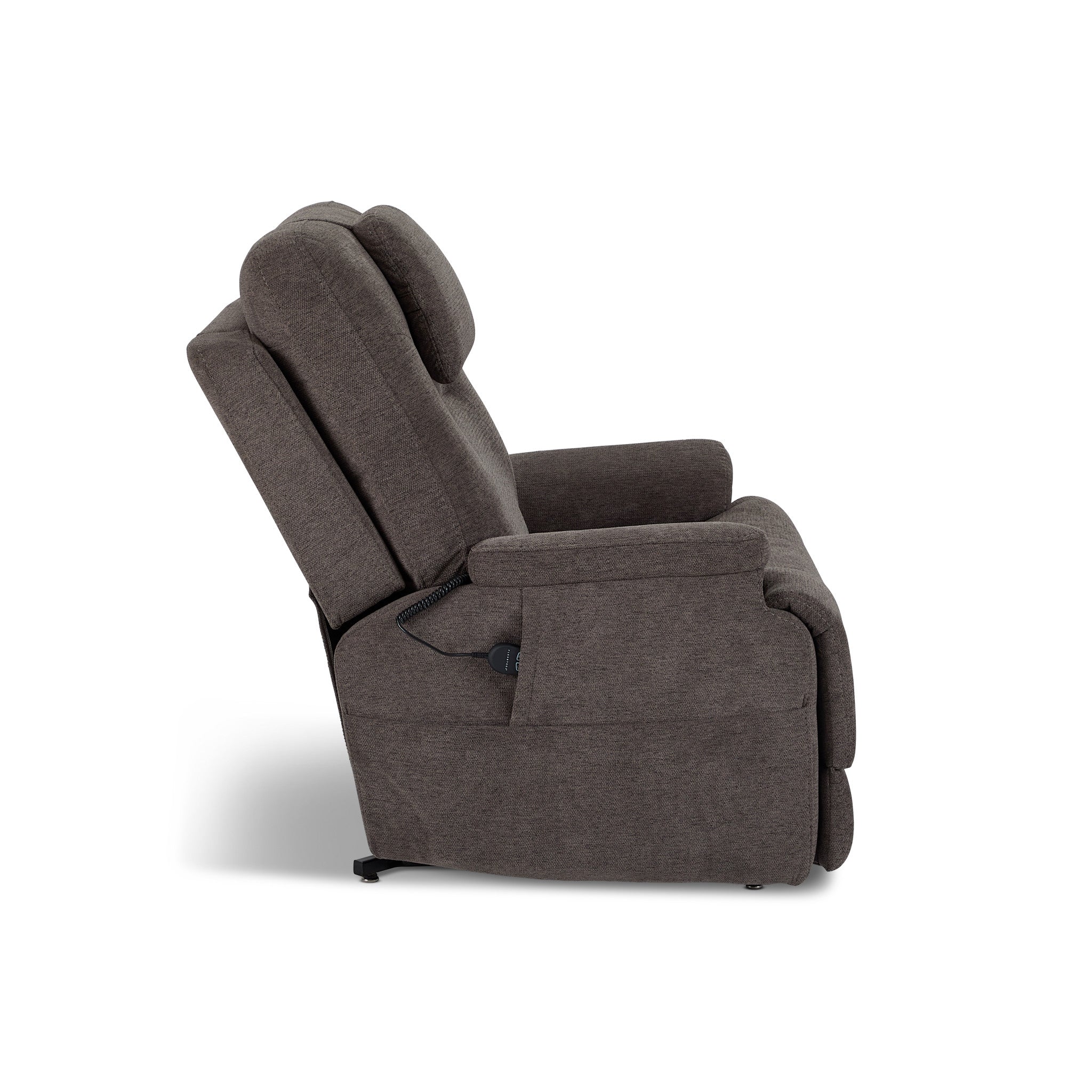 Zecliner Model 2+ Umber Fabric Power Lift Recliner with Power Headrest, Lumbar, Heat & Massage