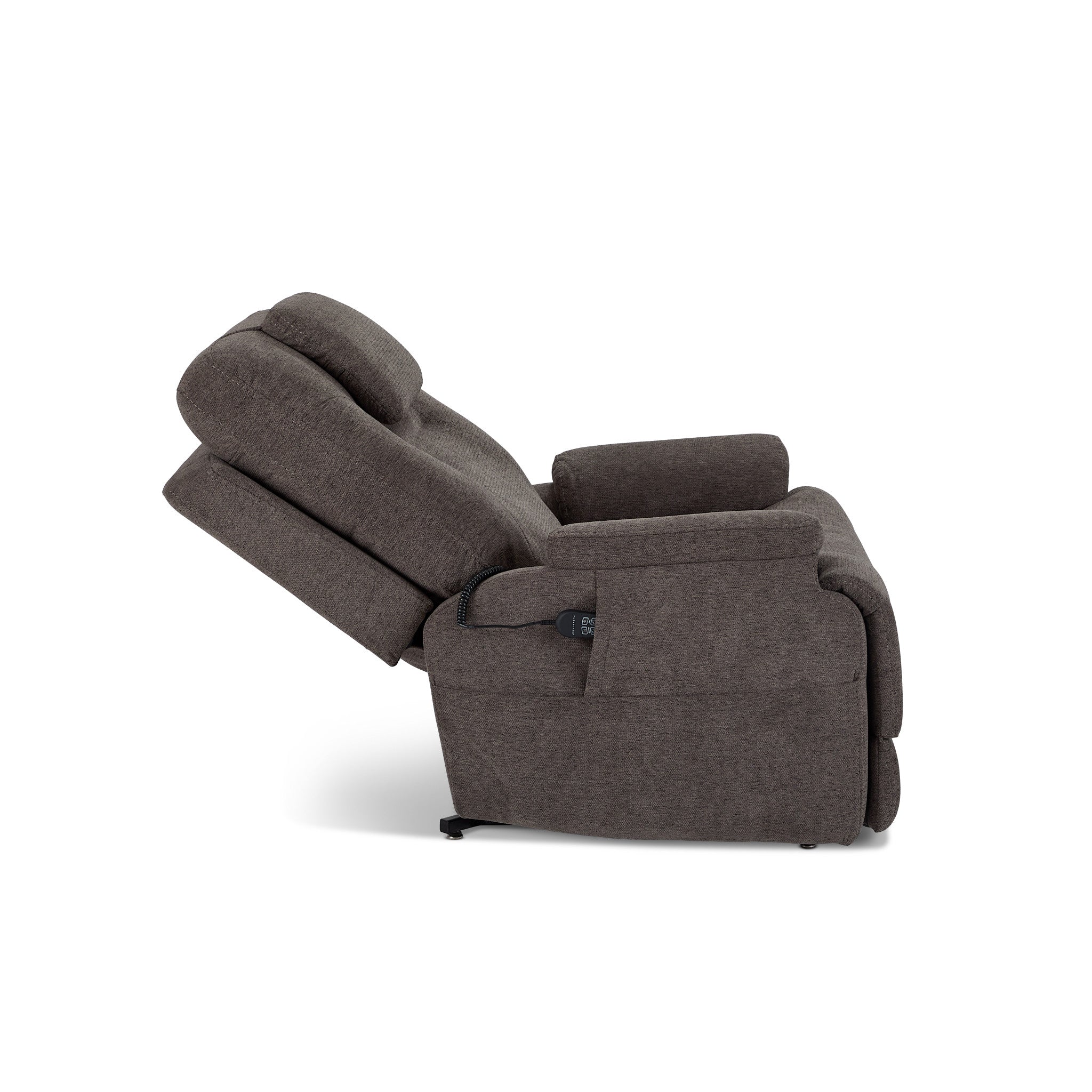 Zecliner Model 2+ Umber Fabric Power Lift Recliner with Power Headrest, Lumbar, Heat & Massage