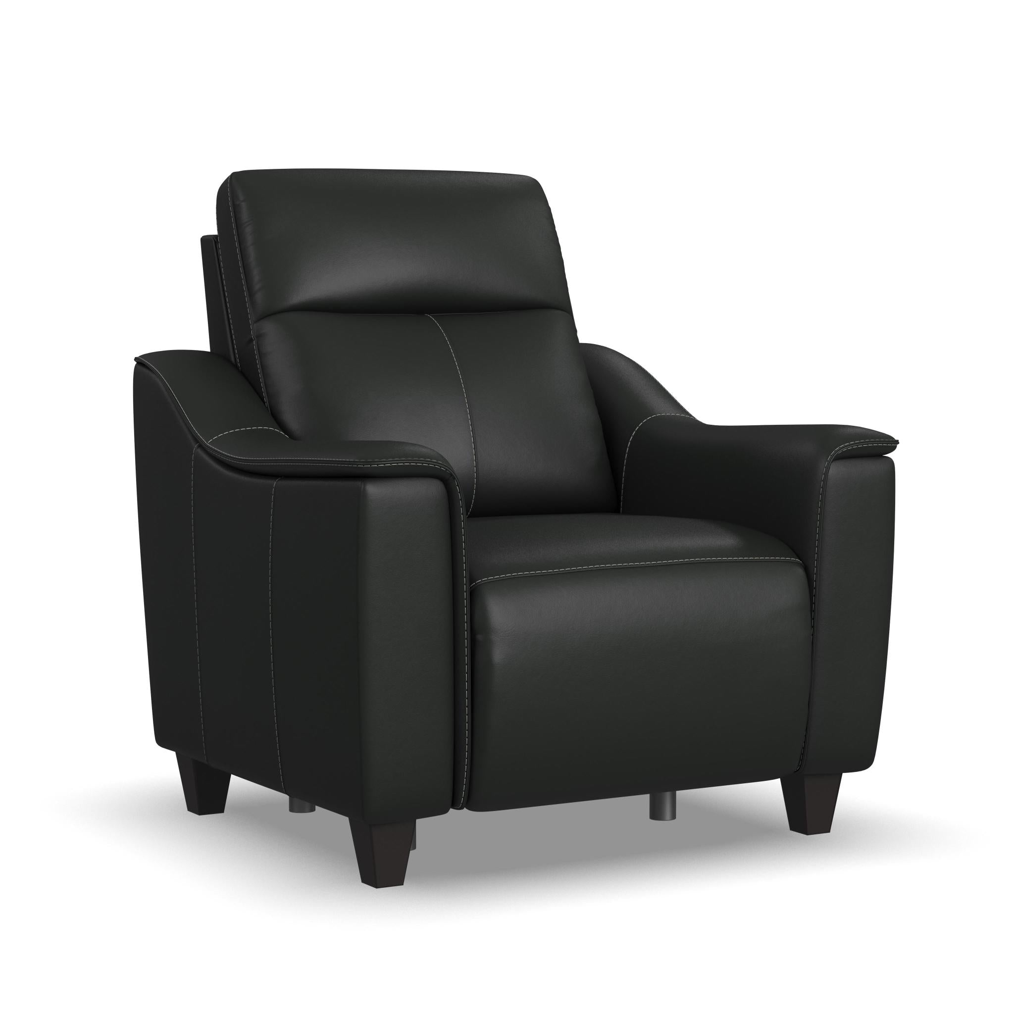 Walter Coal Leather Power Recliner with Power Headrest