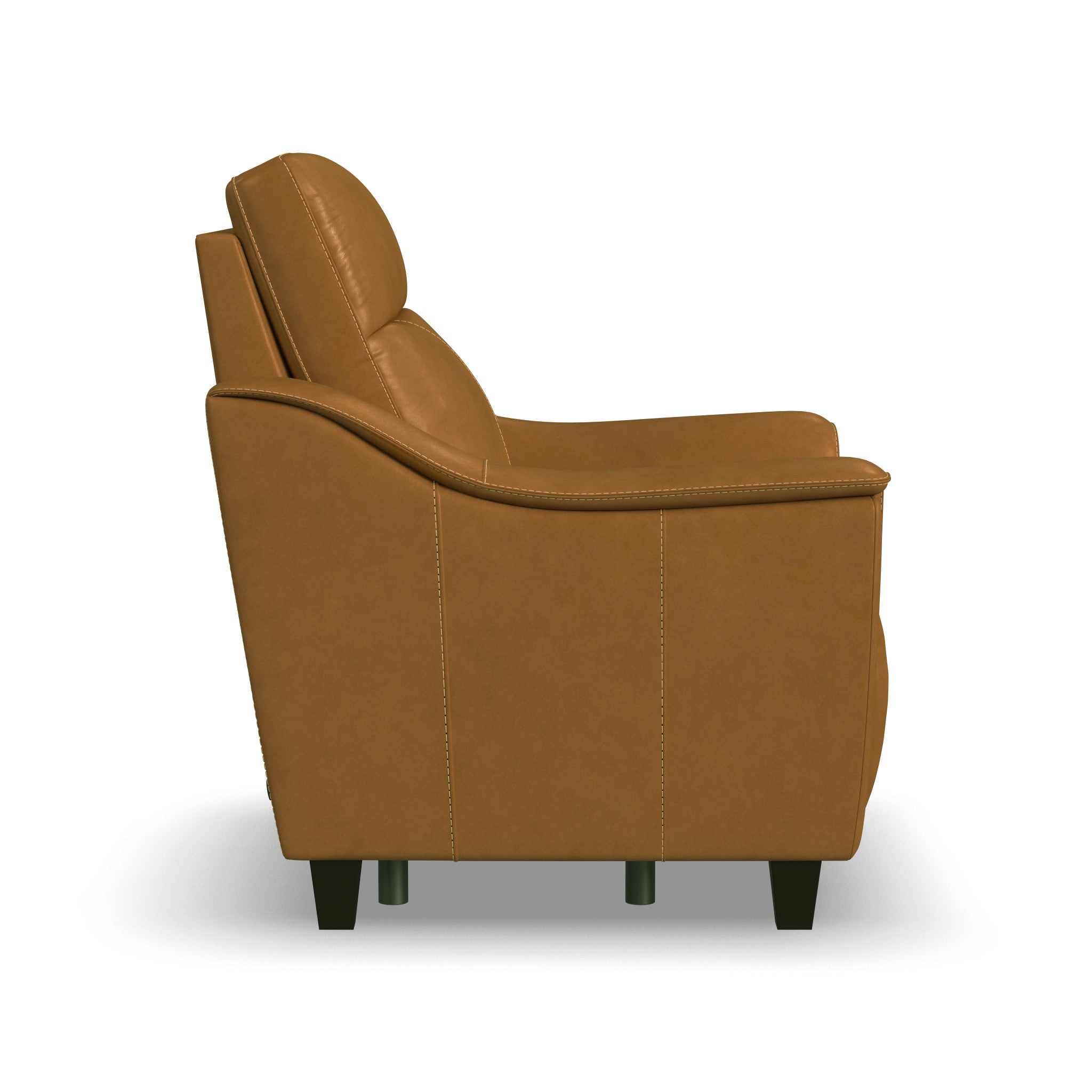 Walter Honey Leather Power Recliner with Power Headrest