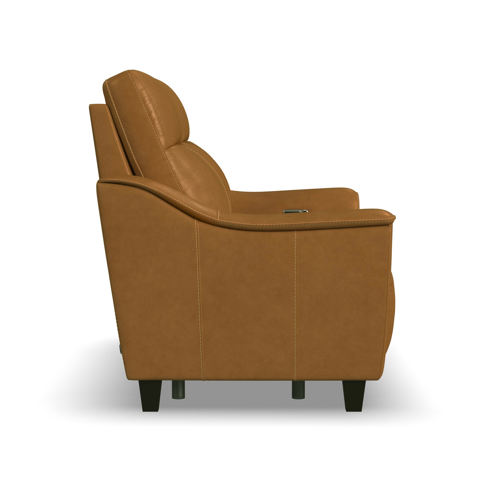 Walter Honey Leather Power Reclining Loveseat with Power Headrests