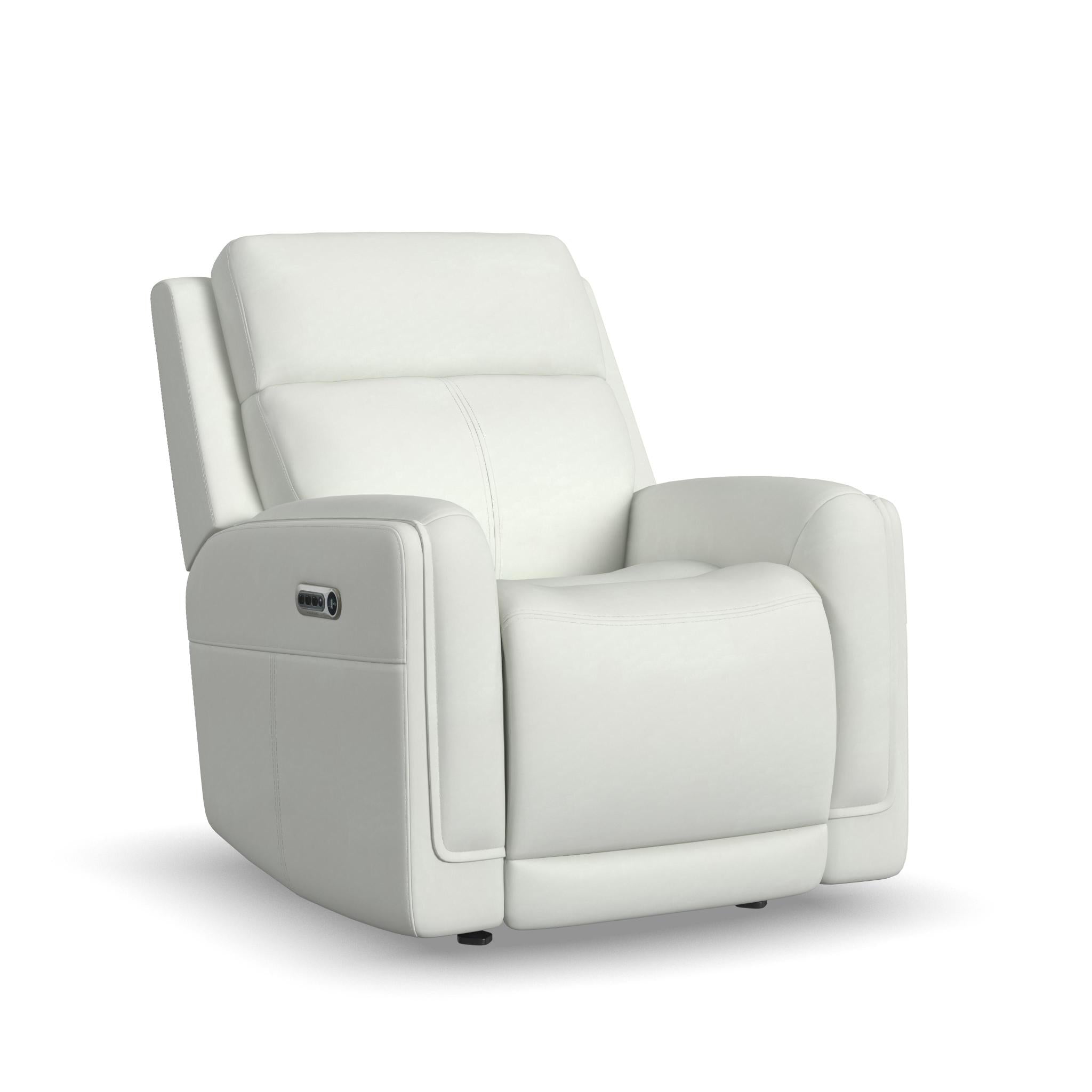 Alister Porcelain Leather Power Gliding Recliner with Power Headrest and Lumbar