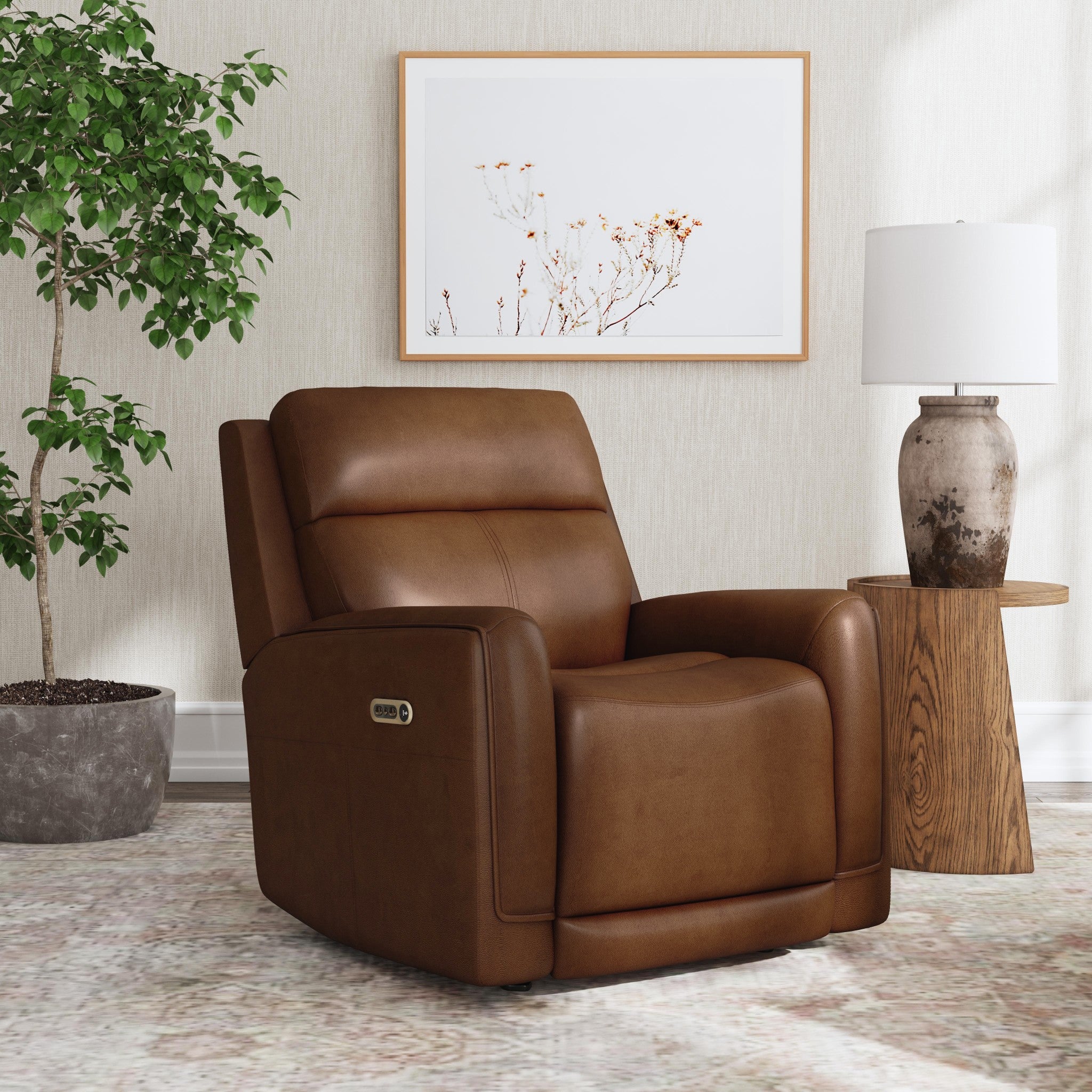 Alister Sedona Leather Power Gliding Recliner with Power Headrest and Lumbar