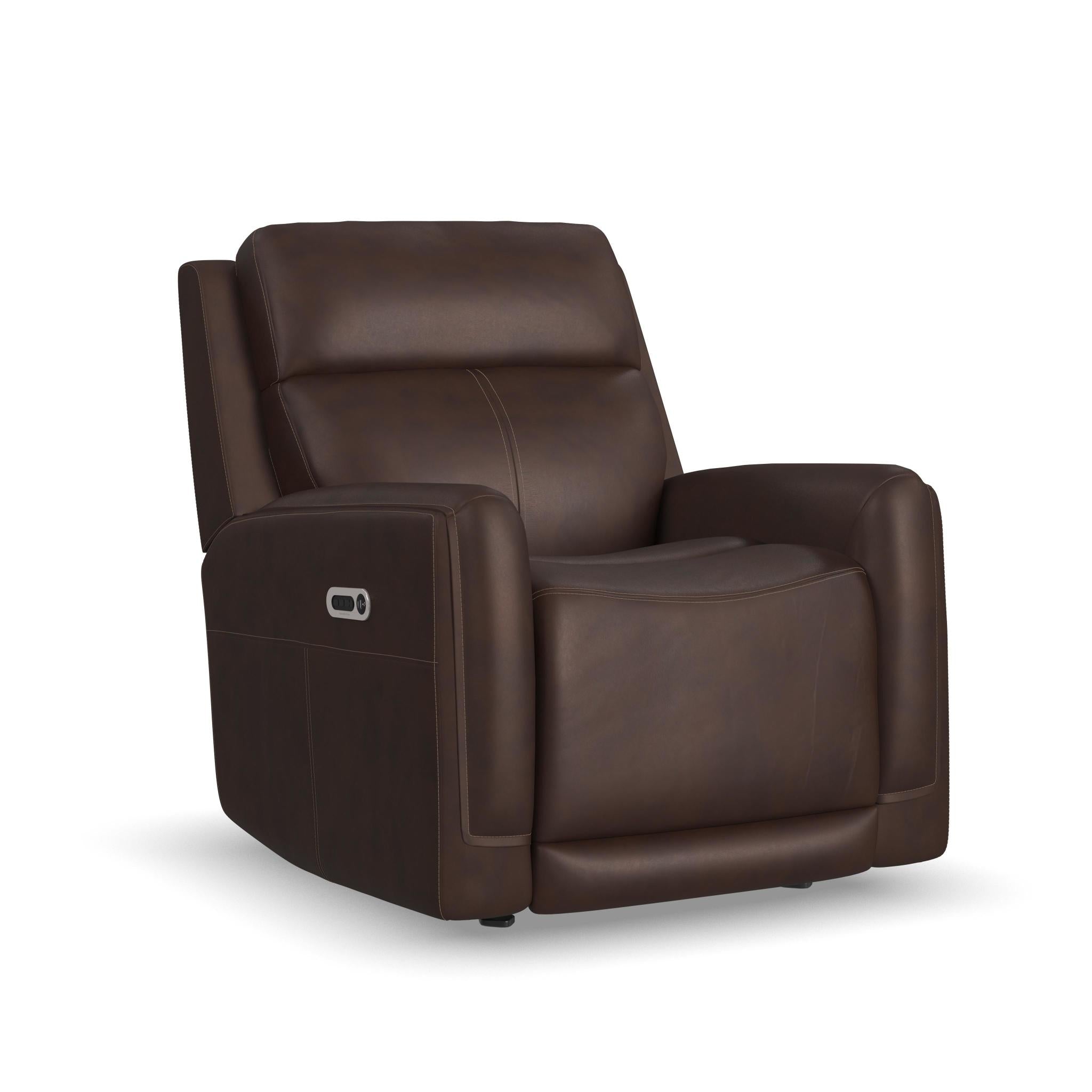 Alister Burnt Umber Leather Power Gliding Recliner with Power Headrest and Lumbar