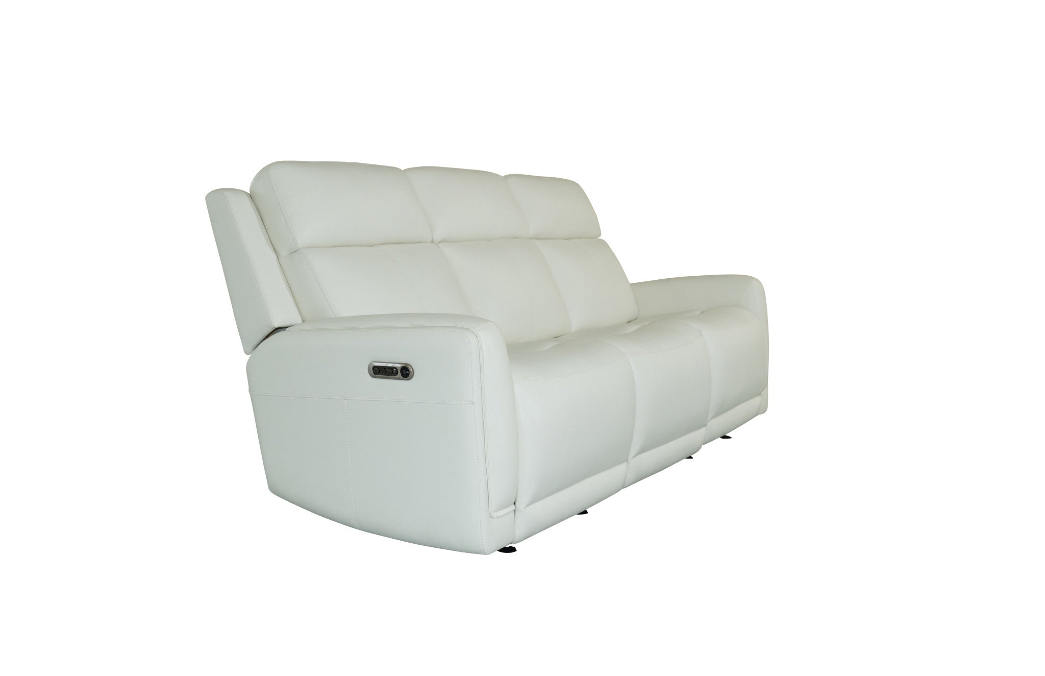 Alister Porcelain Leather Power Gliding Sofa with Power Headrests & Lumbar