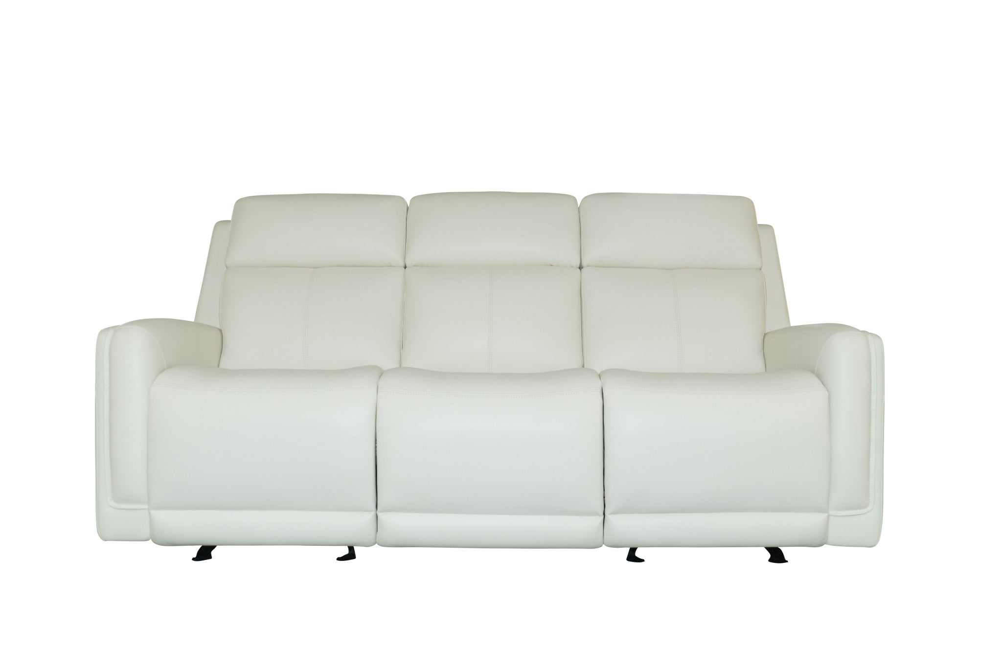 Alister Porcelain Leather Power Gliding Sofa with Power Headrests & Lumbar