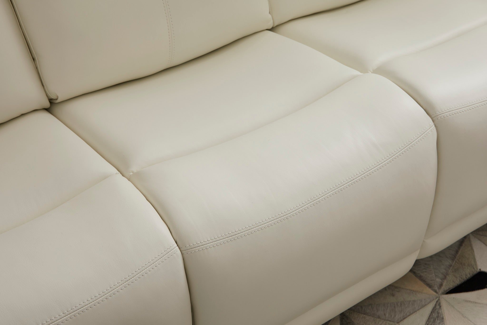 Alister Porcelain Leather Power Gliding Sofa with Power Headrests & Lumbar