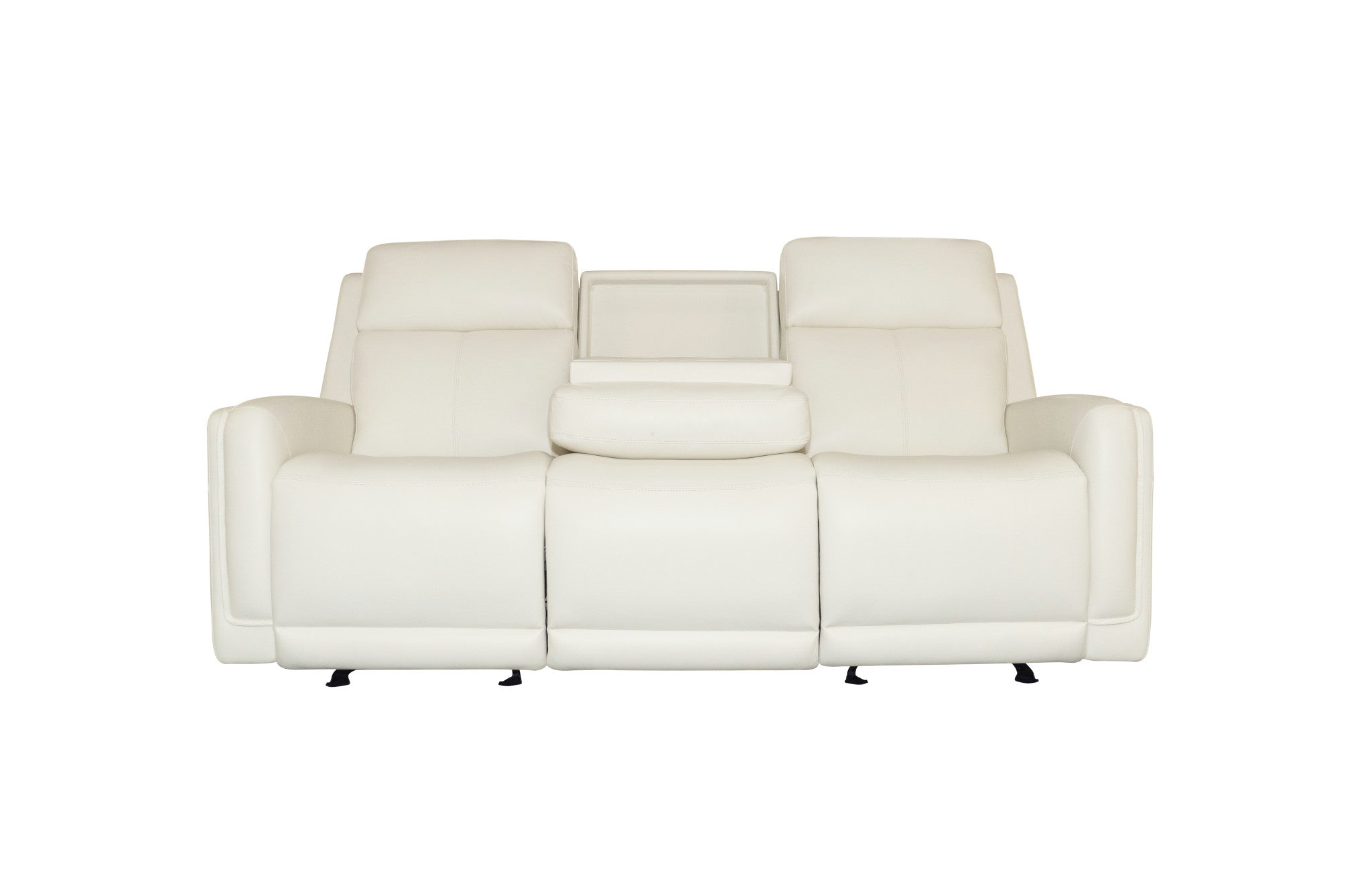 Alister Porcelain Leather Power Gliding Sofa with Power Headrests & Lumbar