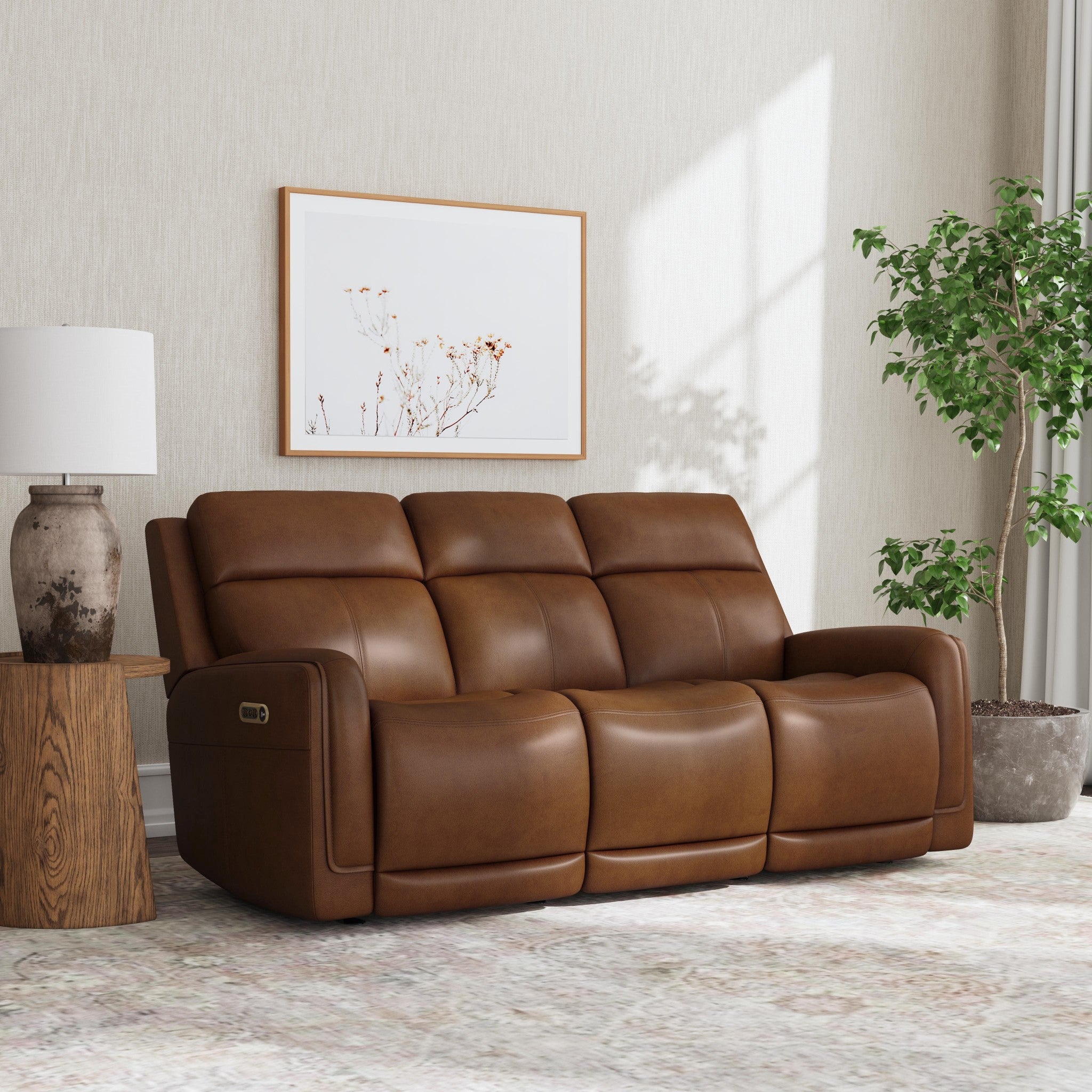 Alister Sedona Leather Power Gliding Sofa with Power Headrests & Lumbar