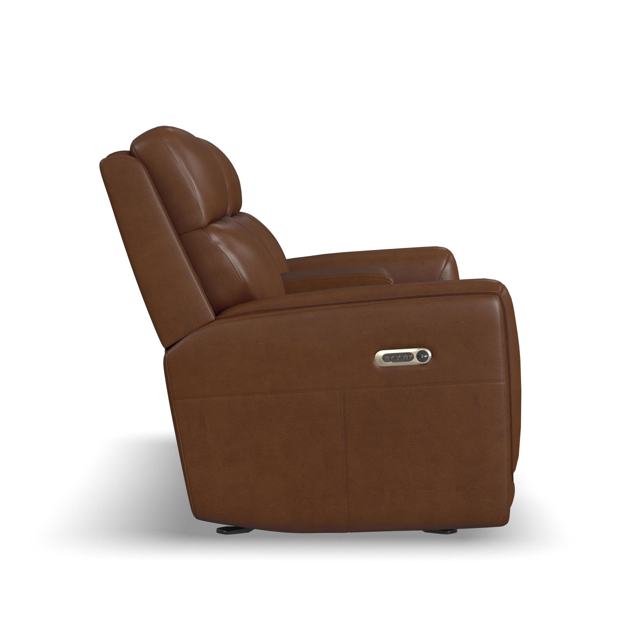 Alister Sedona Leather Power Gliding Loveseat with Console, Power Headrests & Lumbar