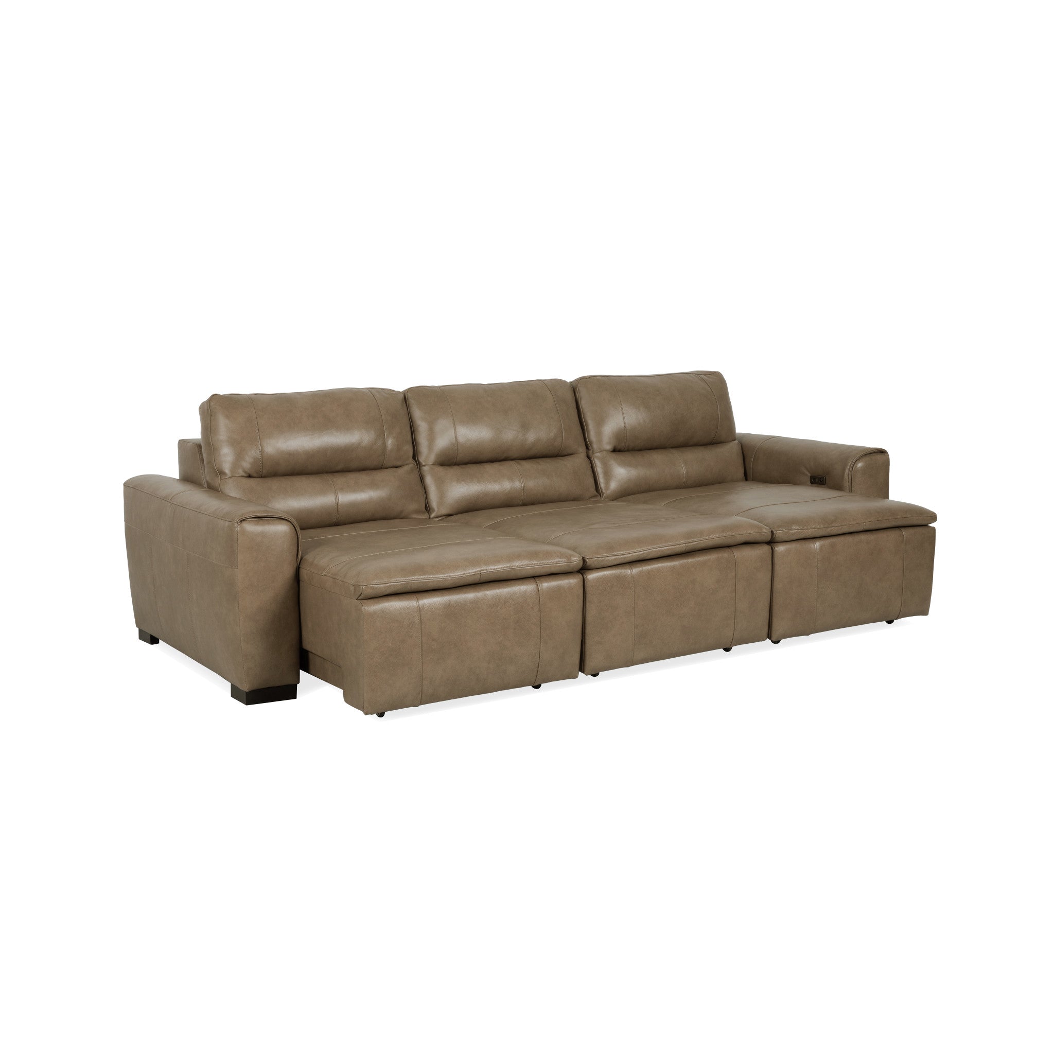 Graham River Leather Power Sliding Sectional