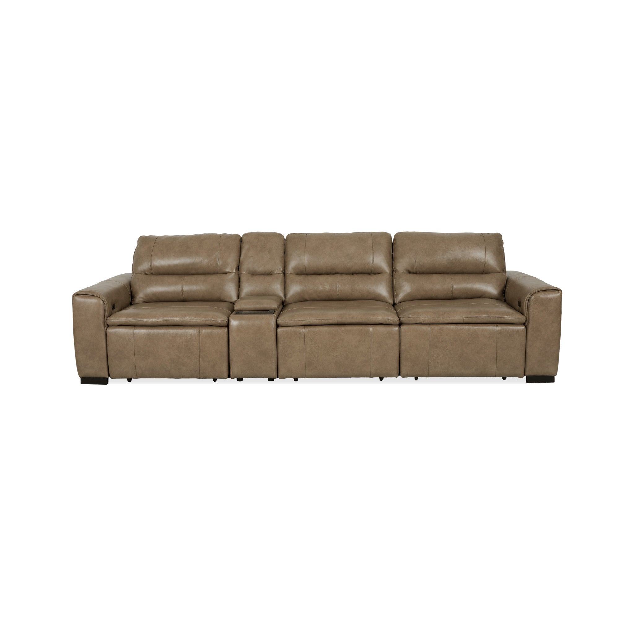 Graham River Leather Power Sliding Sectional