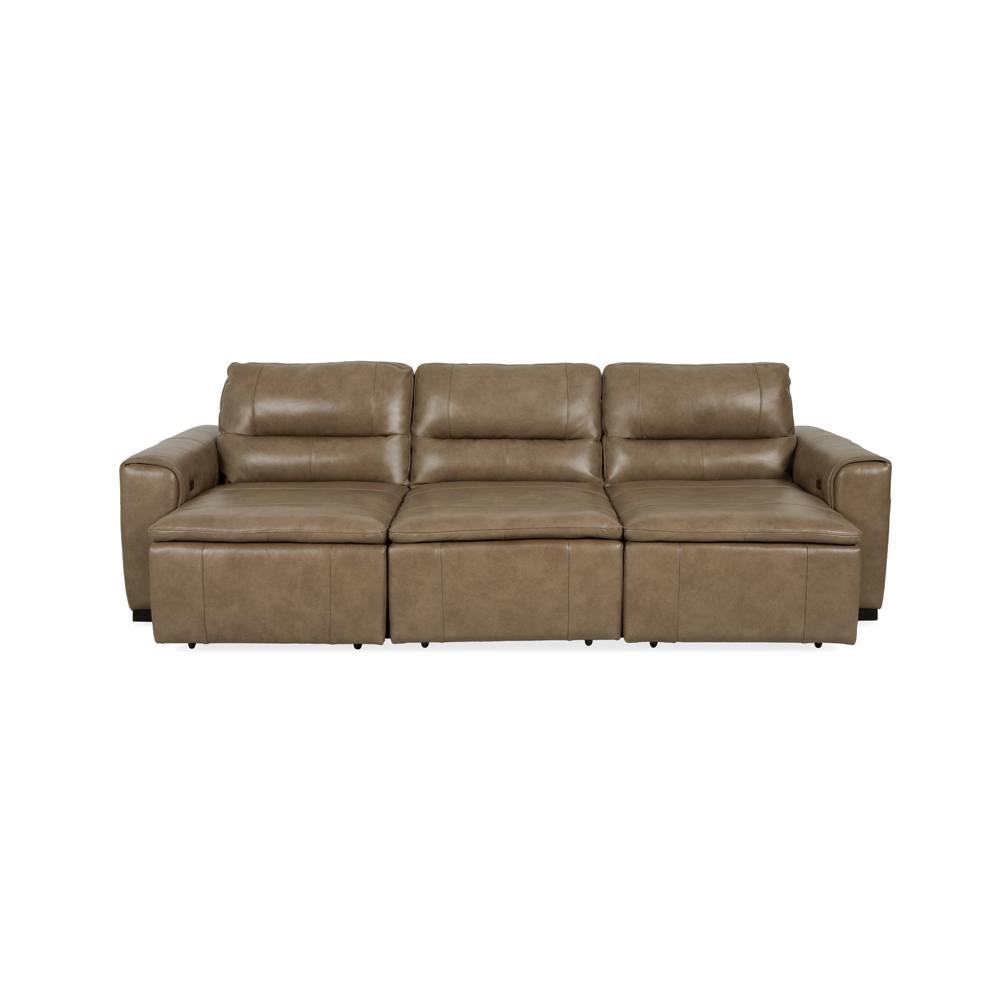 Graham River Leather Power Sliding Sectional