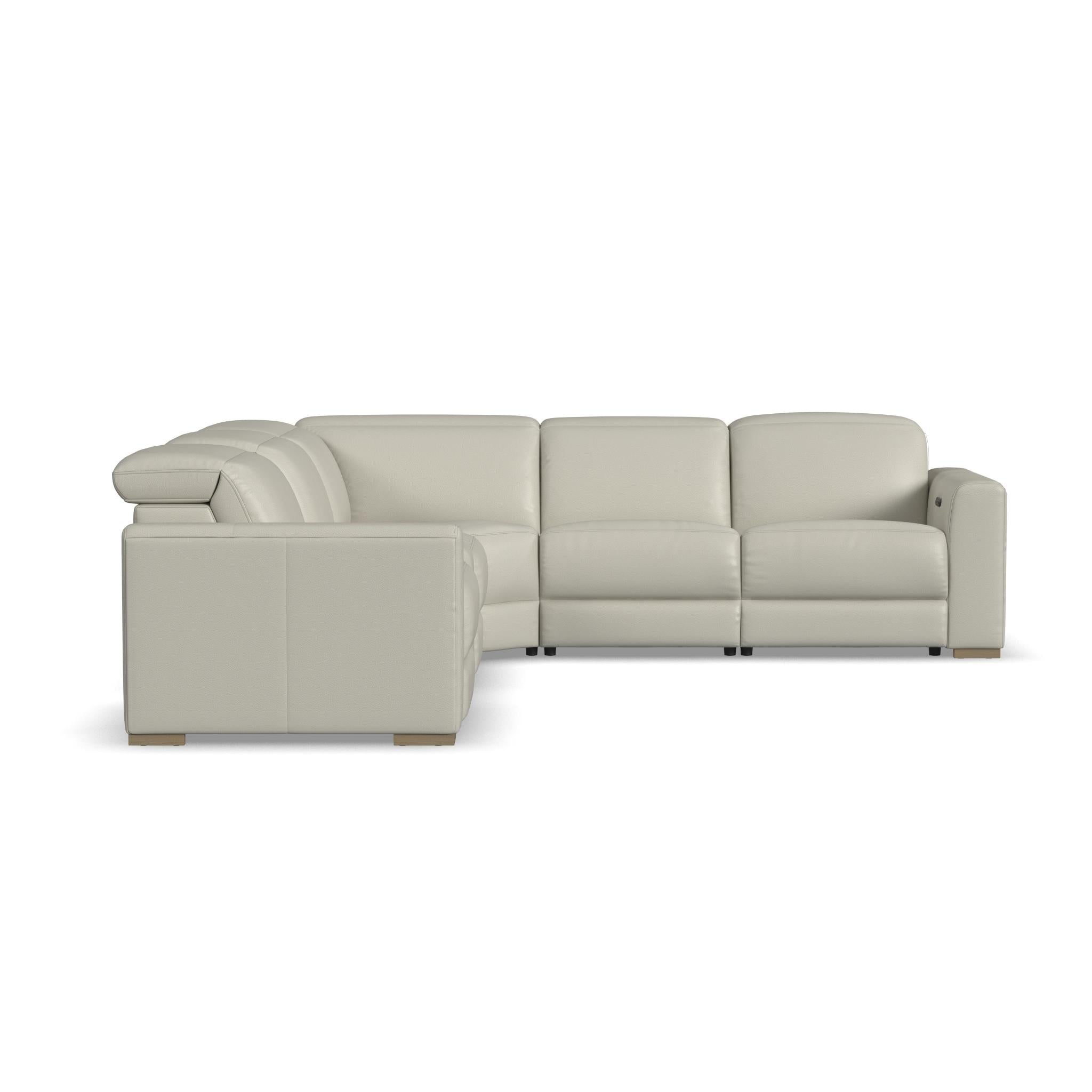 Aurora Leather Power Reclining Sectional with Power Headrests