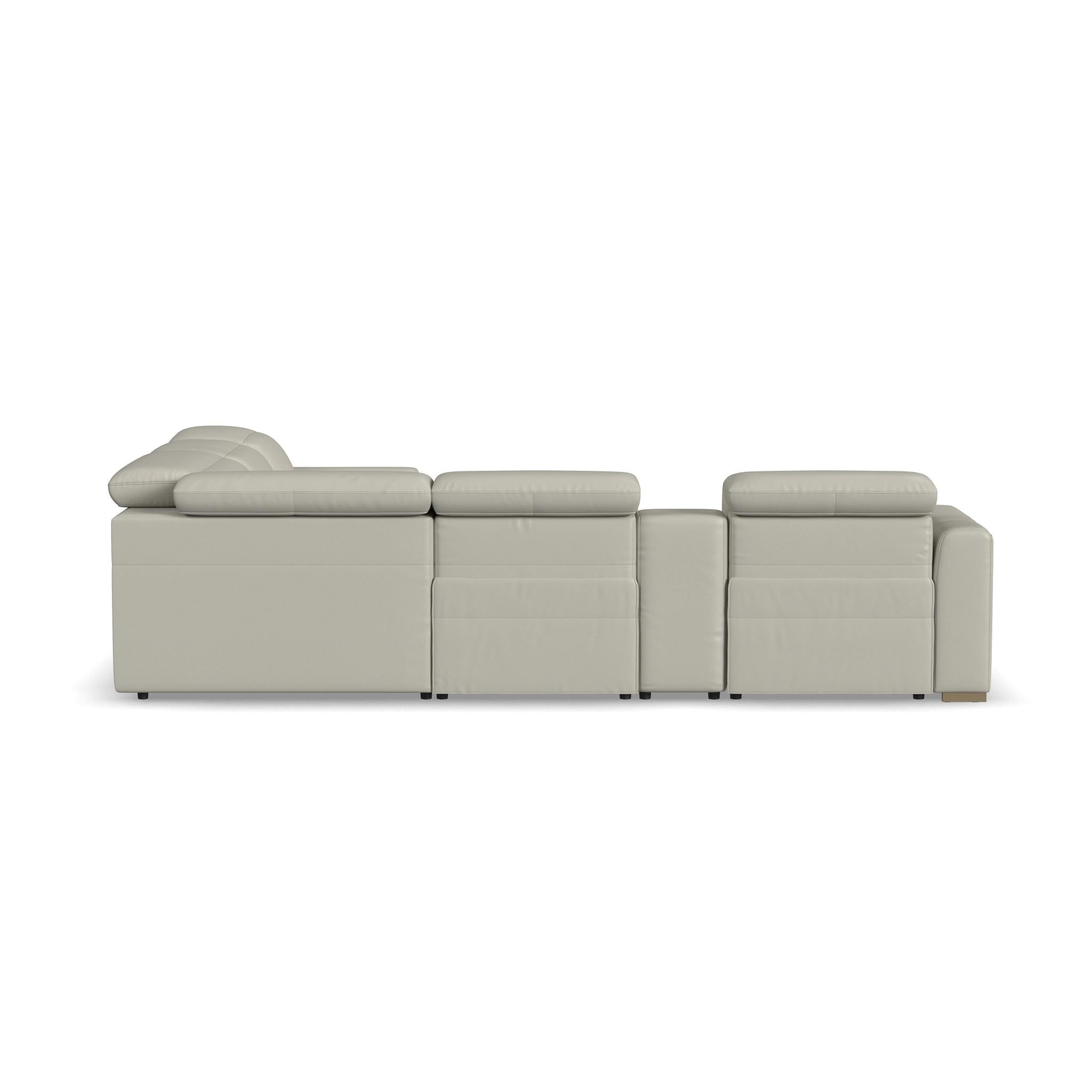 Aurora Leather Power Reclining Sectional with Power Headrests