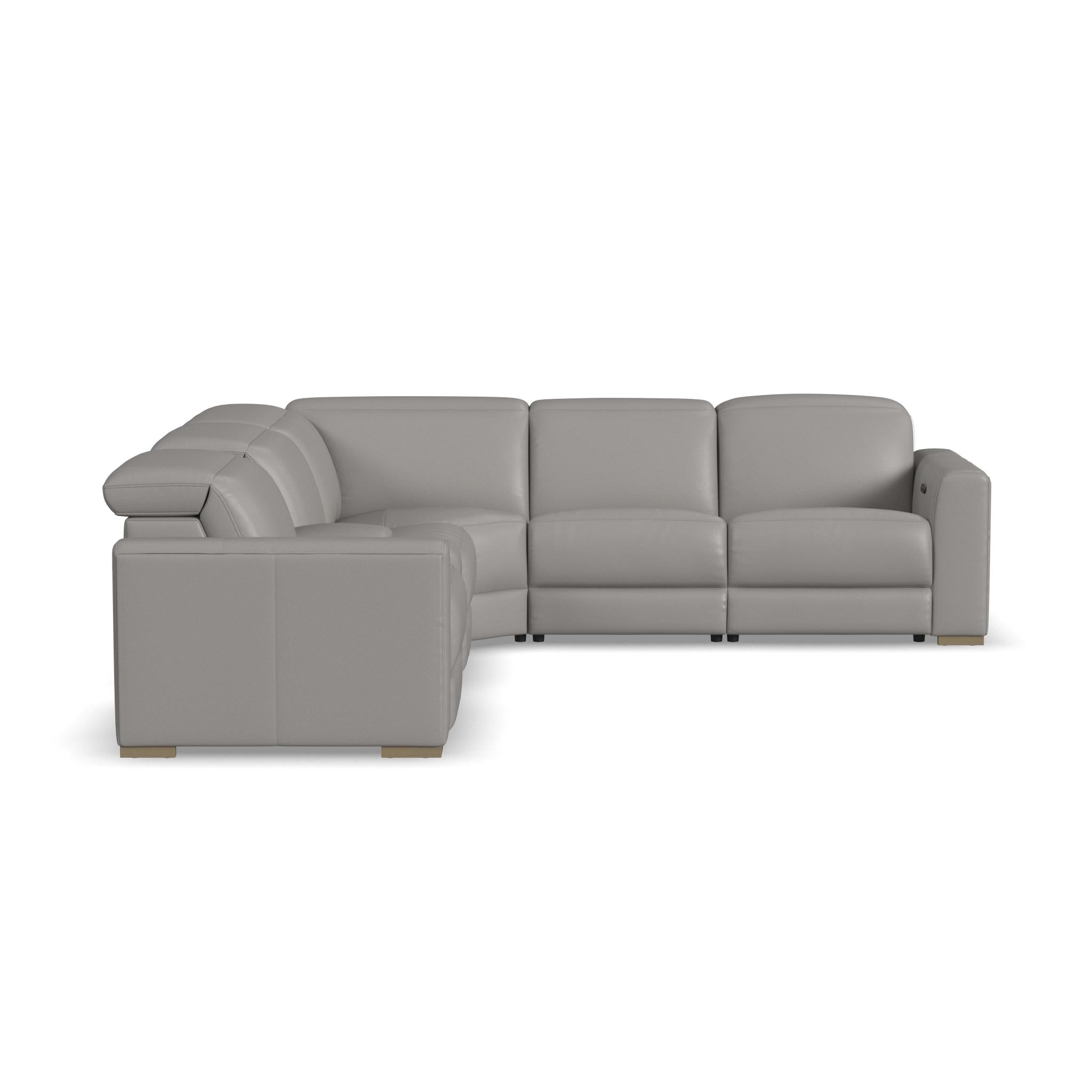 Aurora Leather Power Reclining Sectional with Power Headrests