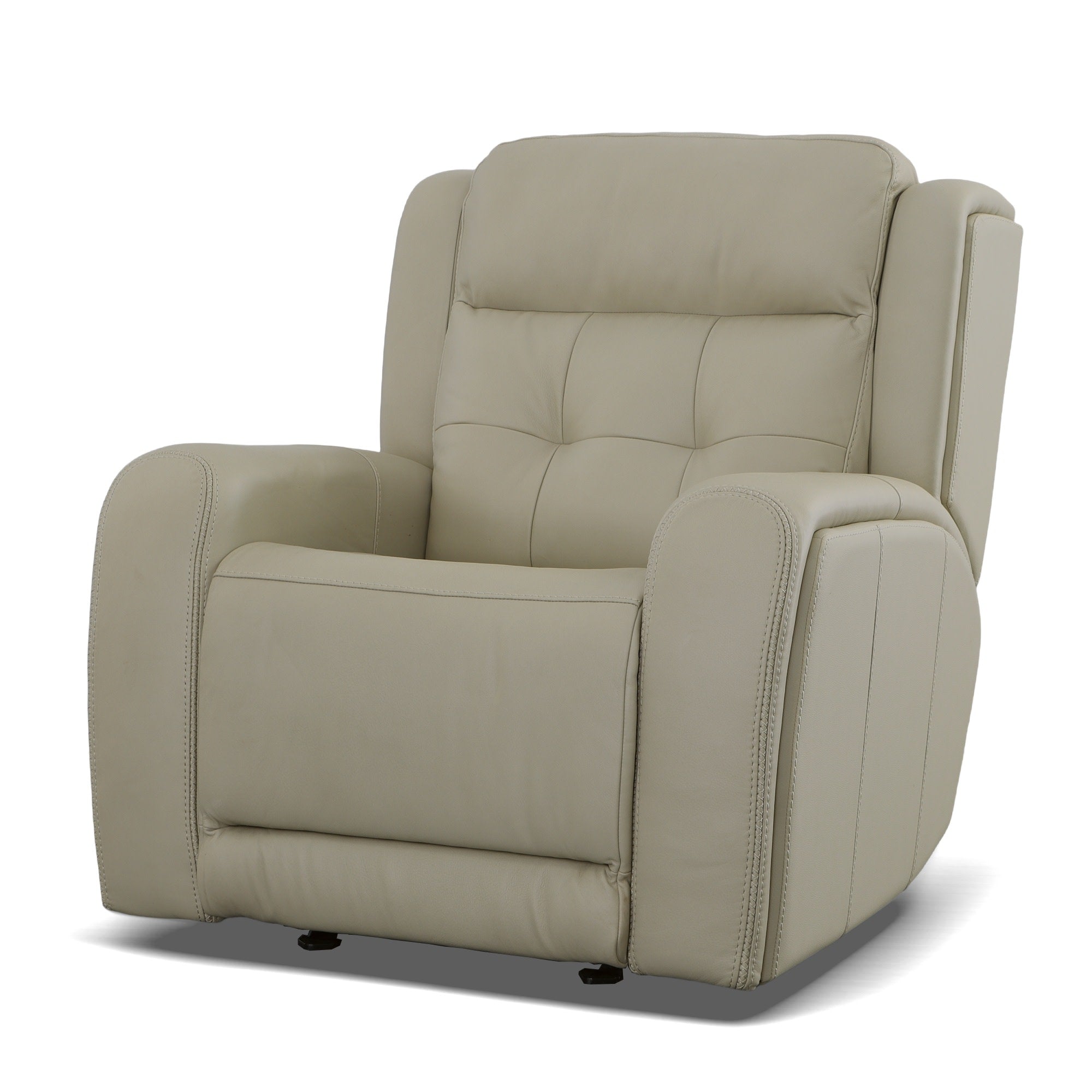 Grant Ivory Leather Power Gliding Recliner with Power Headrest