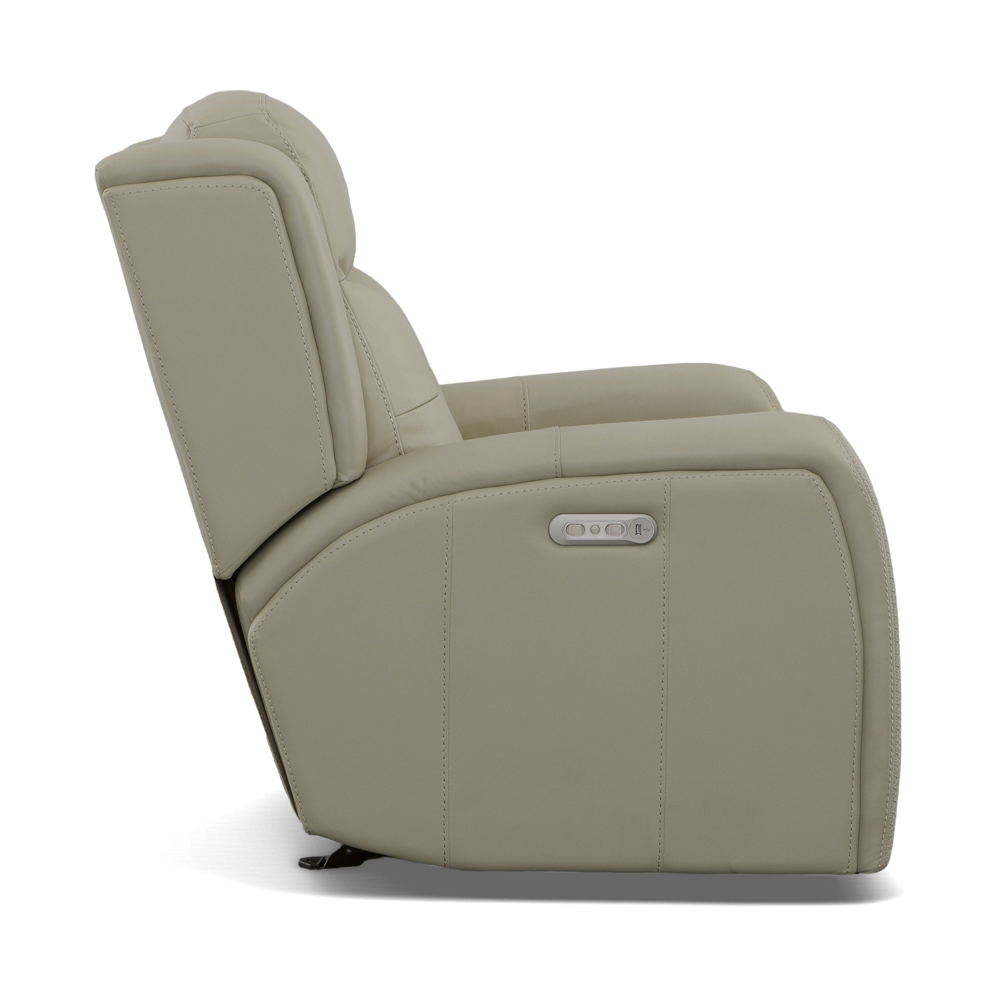 Grant Ivory Leather Power Gliding Recliner with Power Headrest